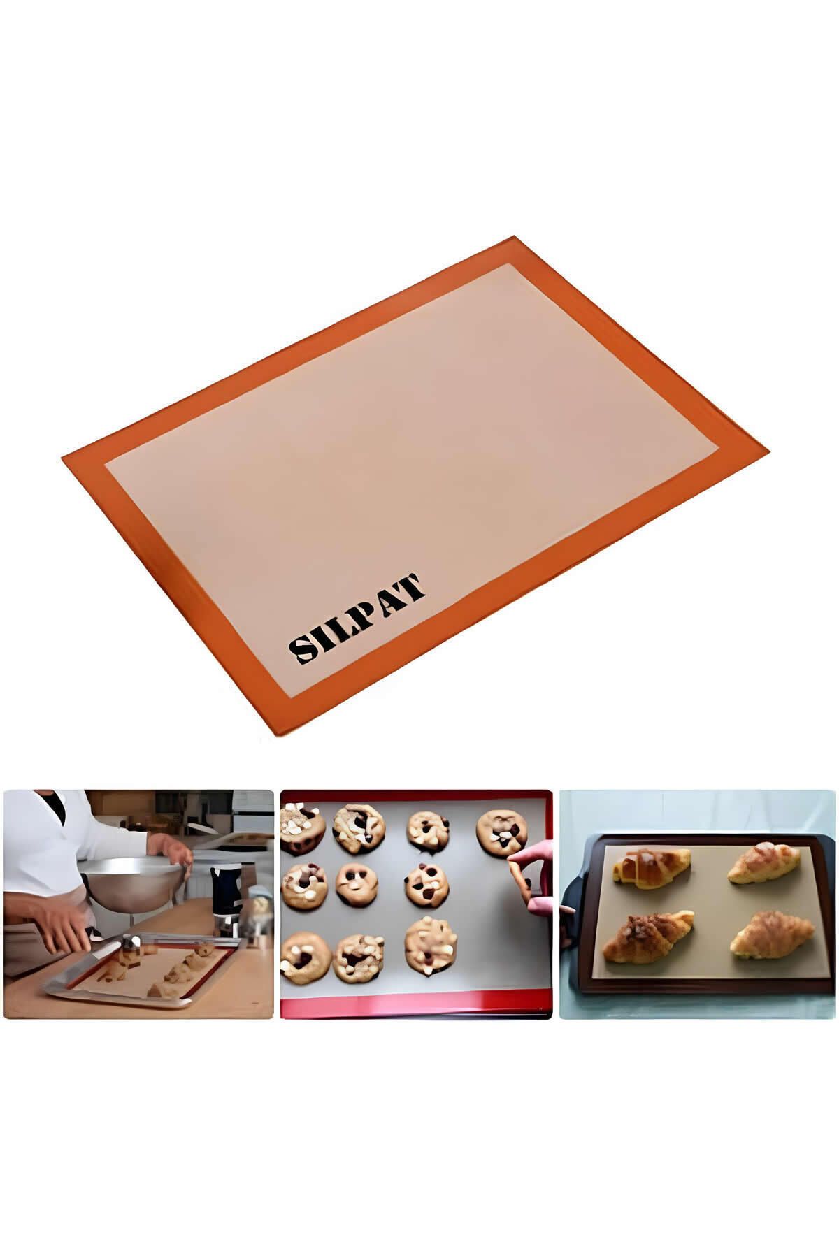 ESBERA HOME Fırınlanabilir Kendinden Yağlı Silikon Pişirme Matı | Yıkanabilir Fırın Matı 30 x 40 cm