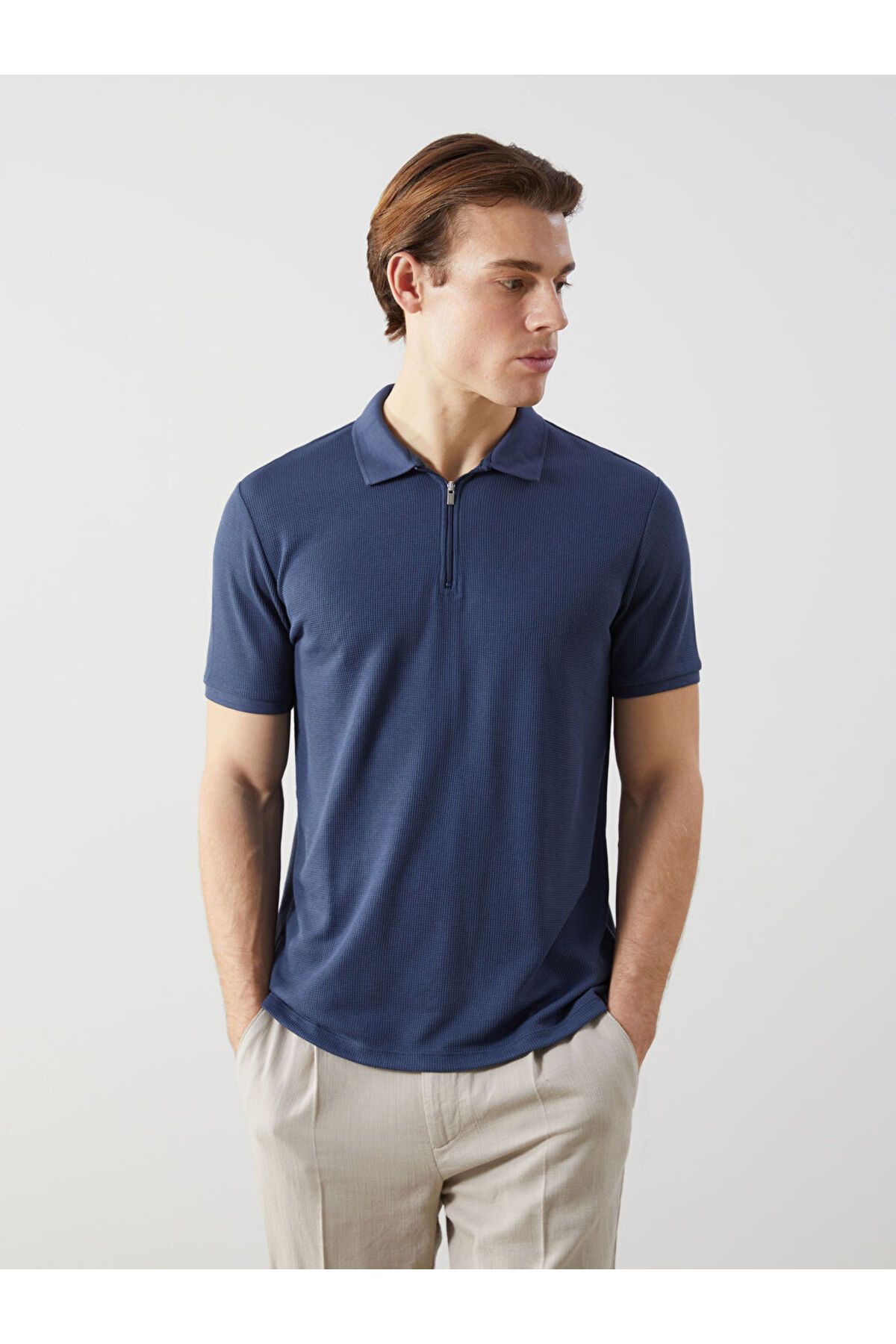 LC Waikiki SOUTHBLUE Indigo Polo Yaka Kısa Kollu Erkek Tişört S5FH92Z8NVY25