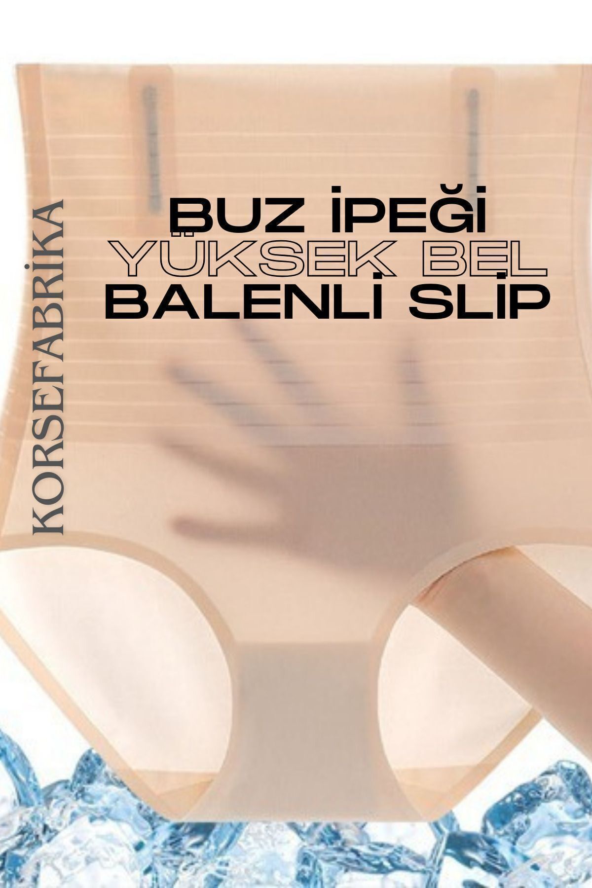 korsefabrika trend mood store Balenli Siyah-ten 2'li Yüksek Bel Iz Yapmaz-dikişsiz-lazer Kesim Buz Ipek Push-up Korse görsel 6