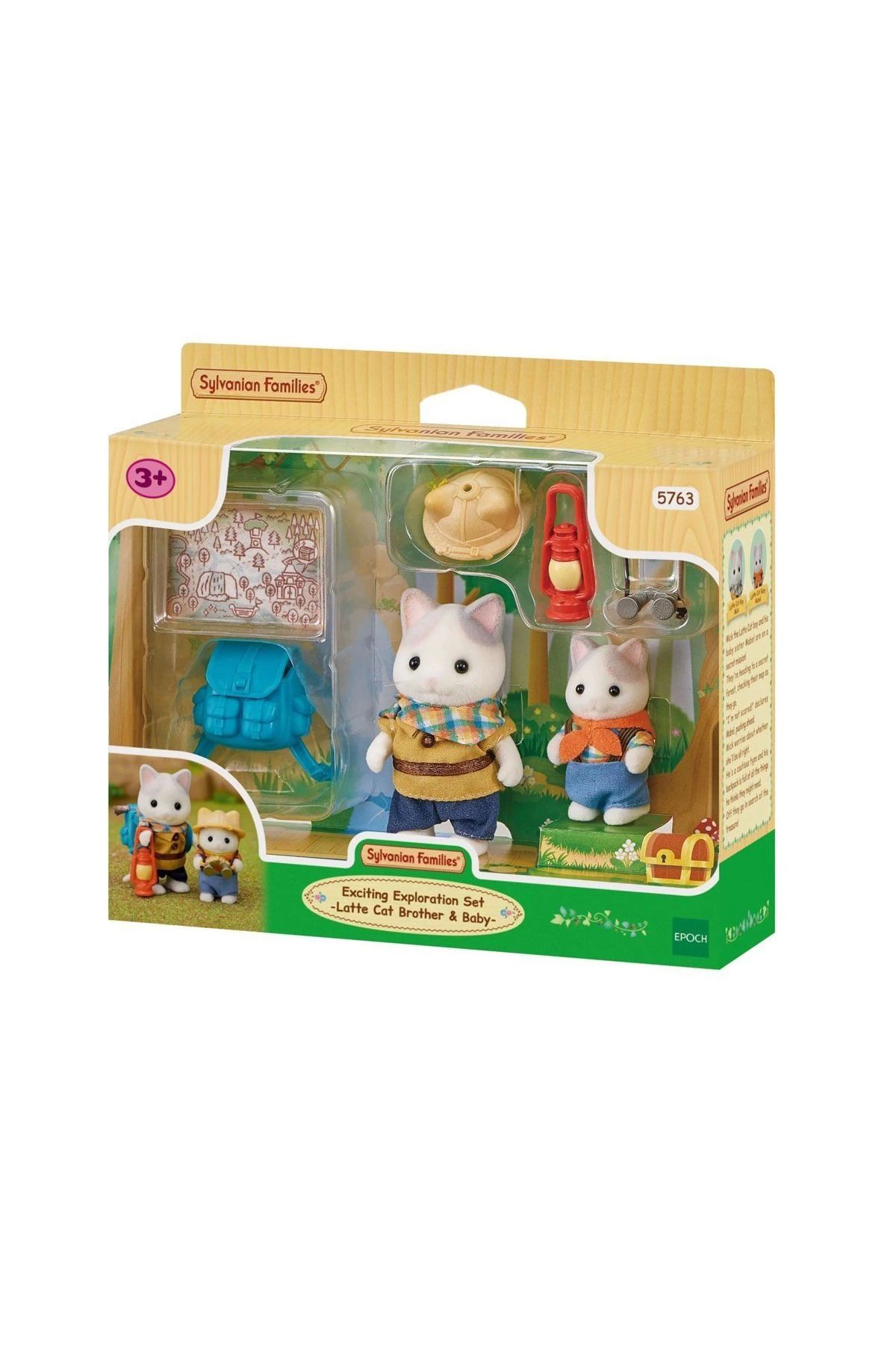 ÖYKÜ VE YİĞİT 5763 Sylvanian Families Heyecanlı Keşif Seti Latte Kedi Abi ve Bebek +4 yaş