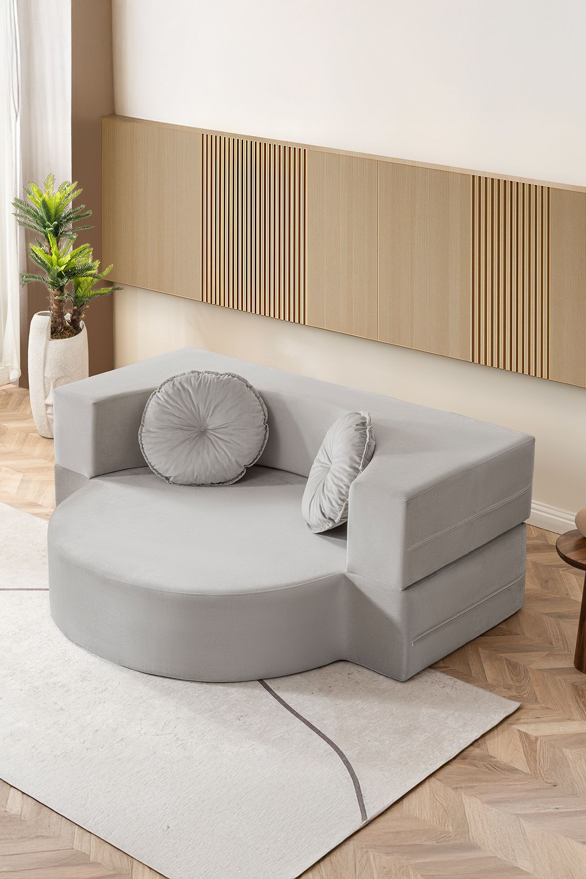 BRANNA HOME Layer 2'li Açılabilir Koltuk & Yeni Nesil & Silinebilir & Çift Kişilik & Konforlu Yatak Gri