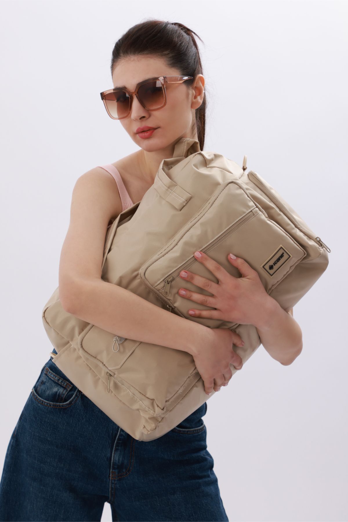 ICONE BAG-Large Size Travel Bag - Adjustable with Shoe Compartment, Suitcase Attachment, and Water Repellent Multi-Pockets 5