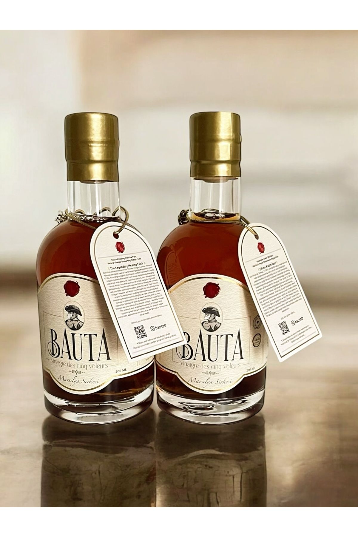 BAUTA Vinaigre des cinq voleurs Bauta Marsilya Sirkesi (200ML*2) 2'li Paket (BEŞ HIRSIZ SİRKESİ)