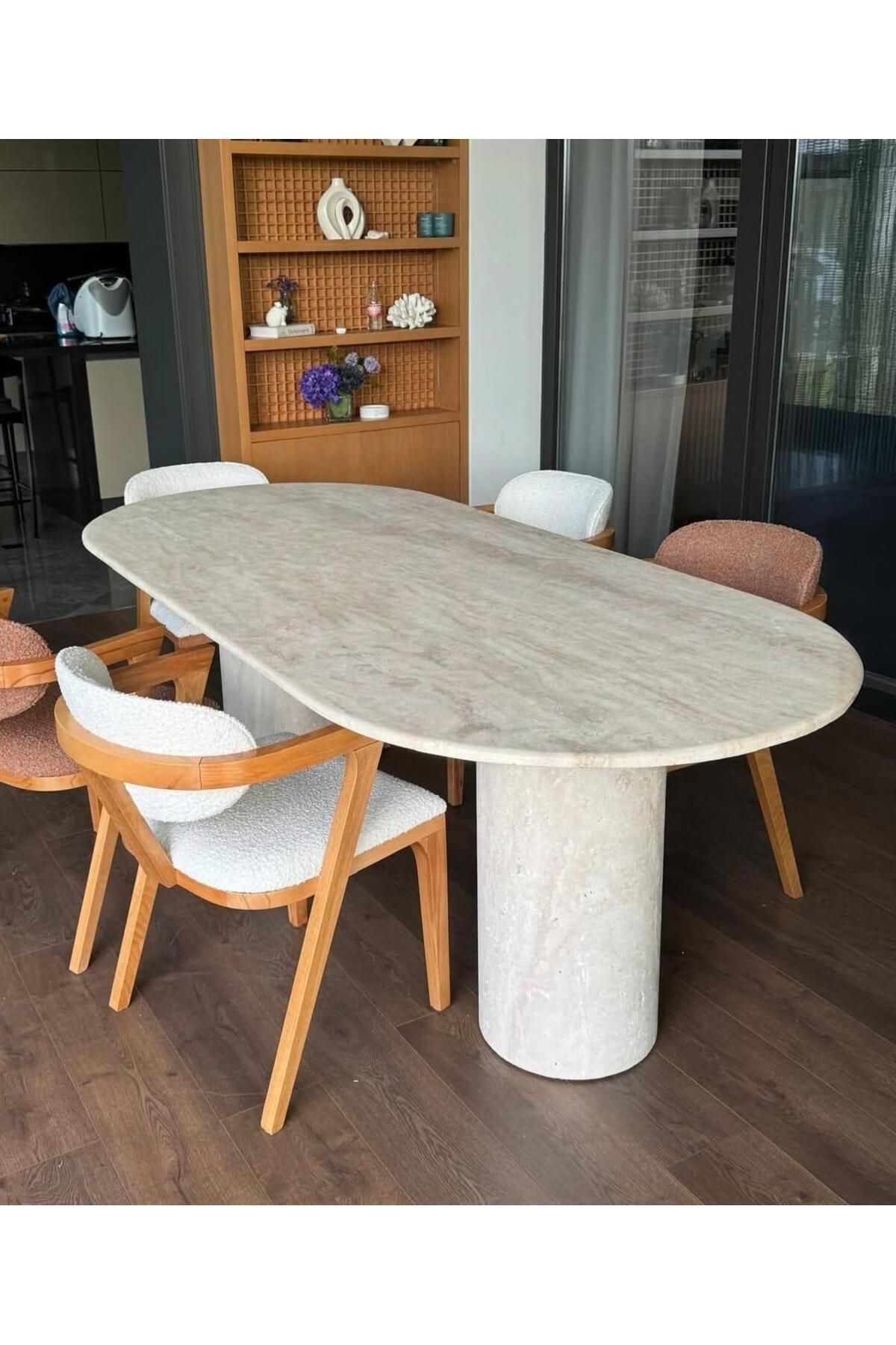 Sümeyra Marble Art SUVE - Traverten Yemek Masası