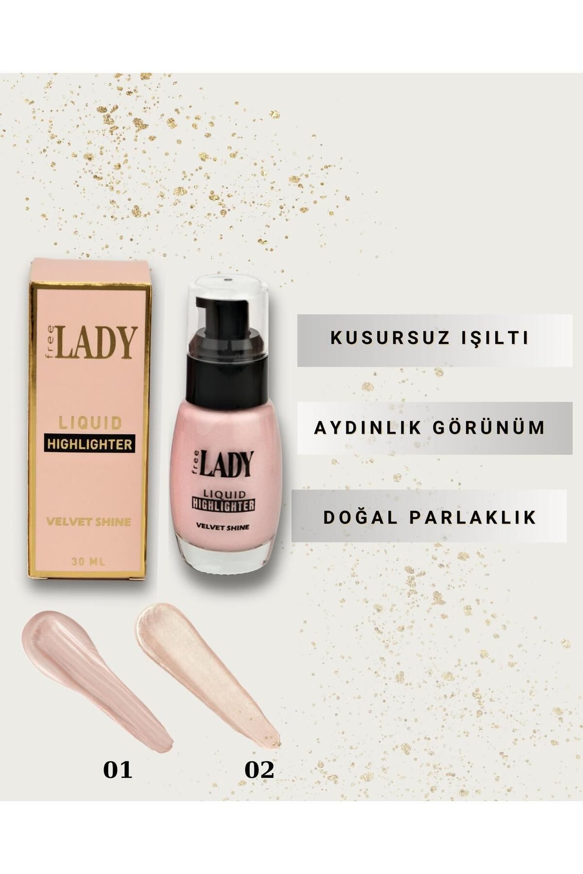 FREELADY Aydınlatıcı Likit Parlatıcı Highlighter Kadife Parlaklık 30ml