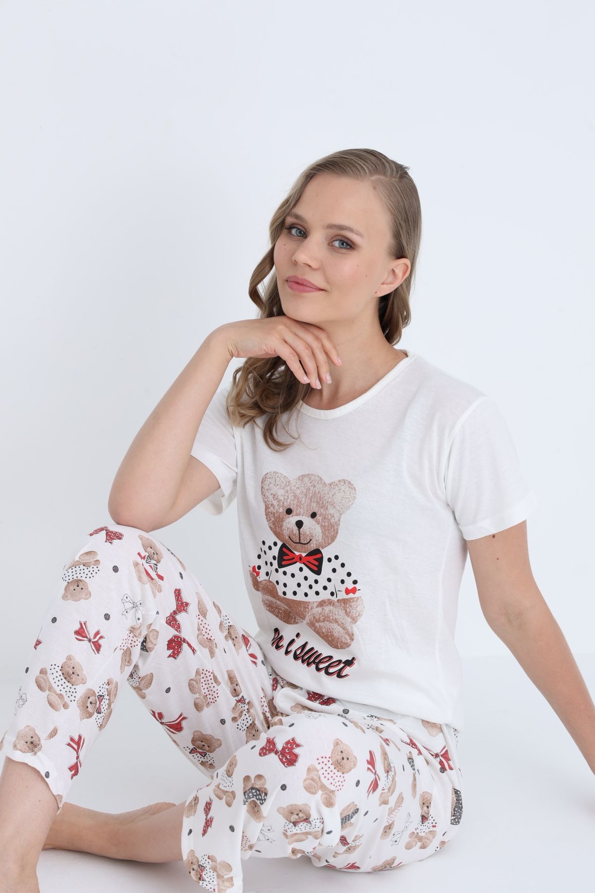 STELLAPİNK Kadın Pamuklu Pijama Takımı