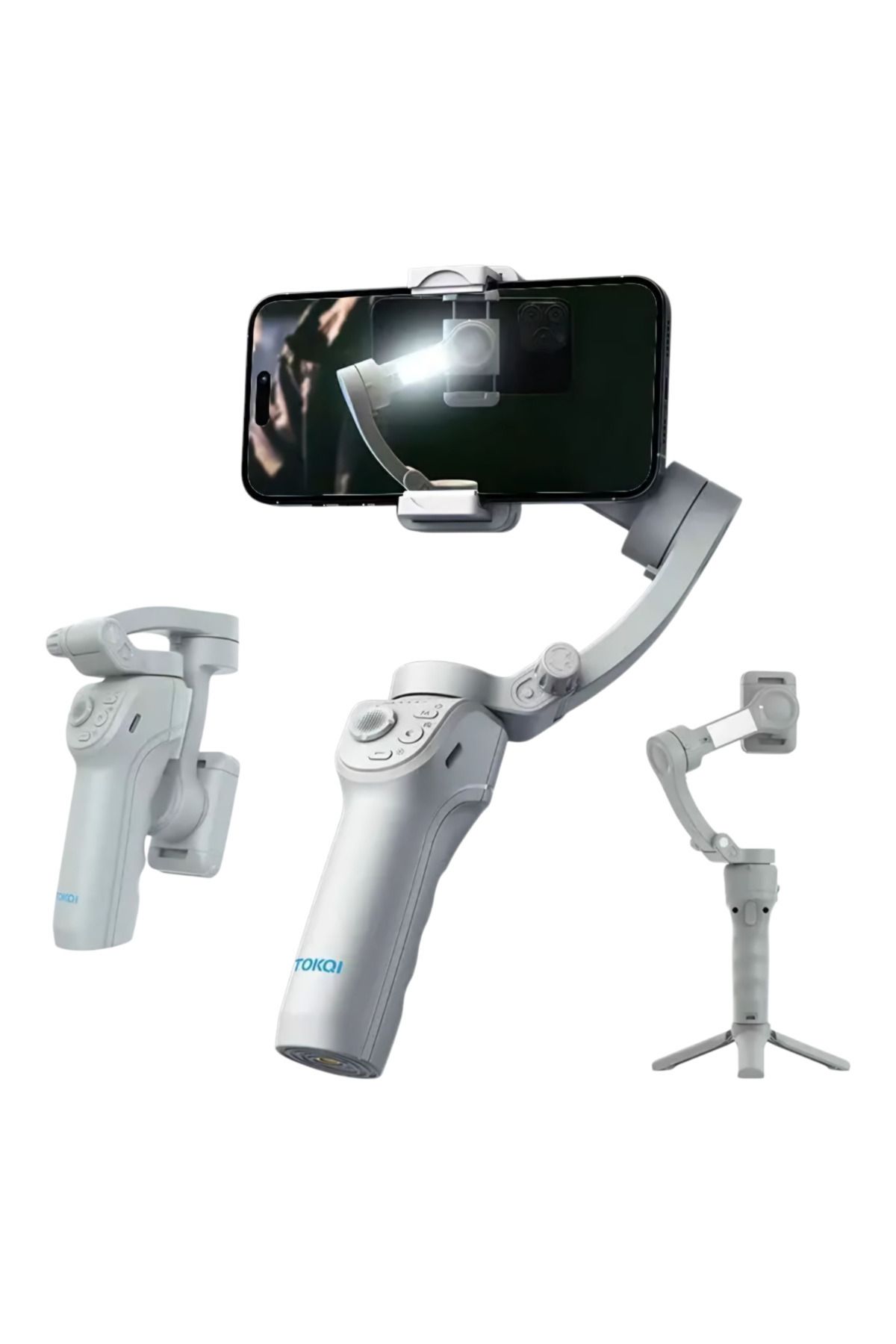 LEERFEI M01 3 Eksenli Dengeleyici Gimbal Şarjlı Bluetooth 5.2 Vlog Selfie Profesyonel Çekim
