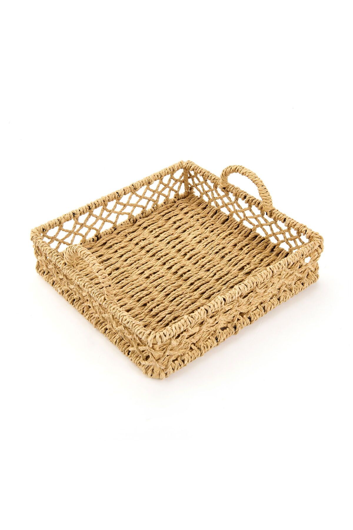 ASPARTAM Rustico Dekoratif Tepsi - Bej - 22 cm