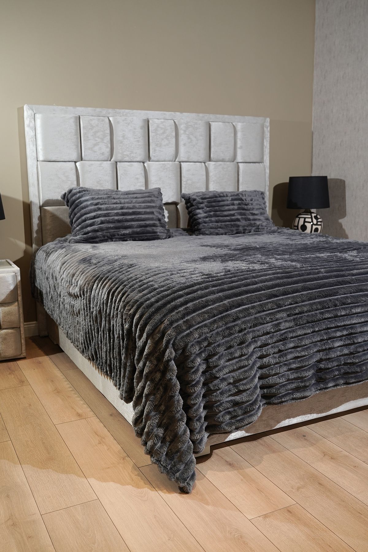 Dainty Home Antrasit Renk Tek Kişilik yatak örtüsü Takımı