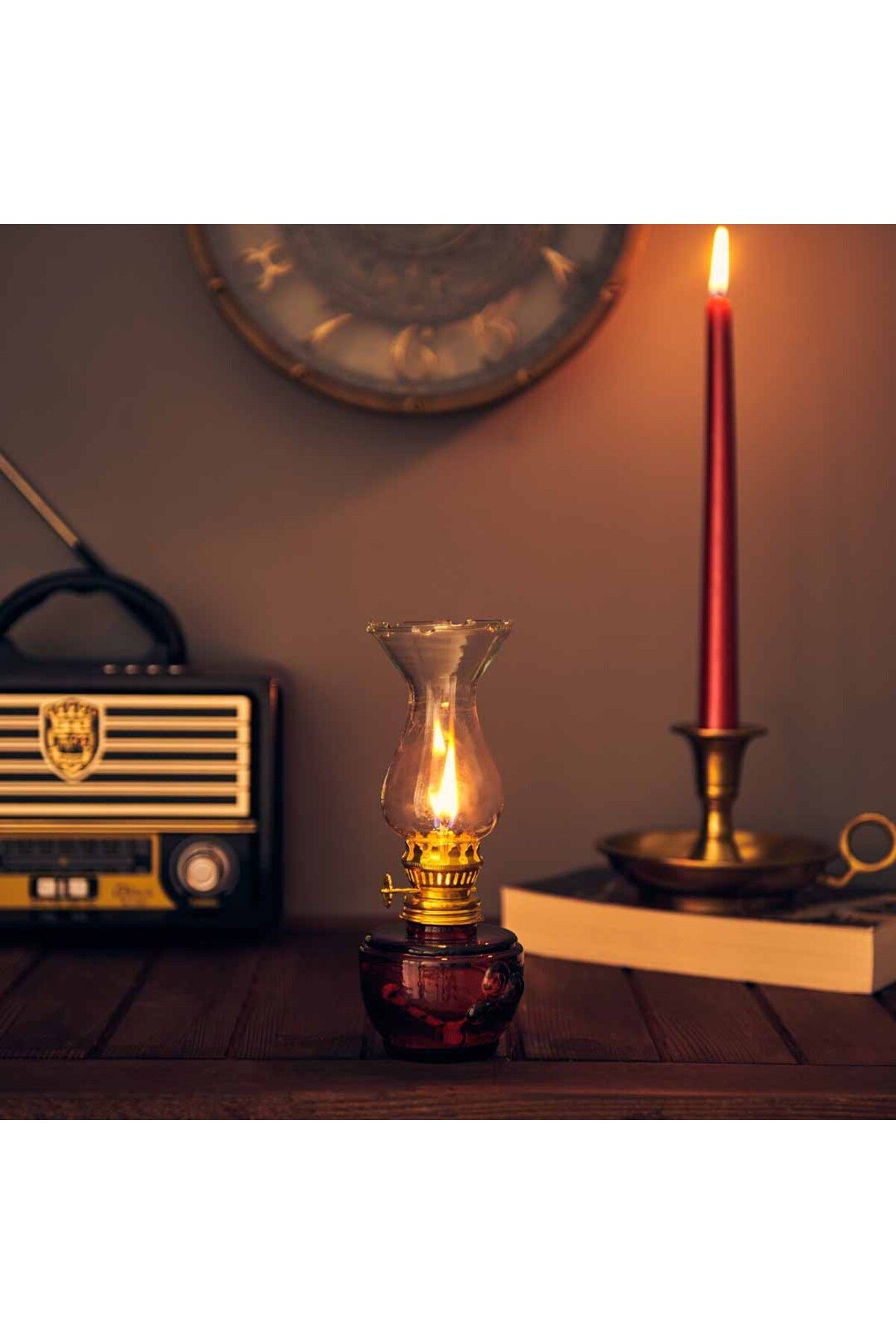 MATMEL Time Vintage Gaz Lambası - Kırmızı