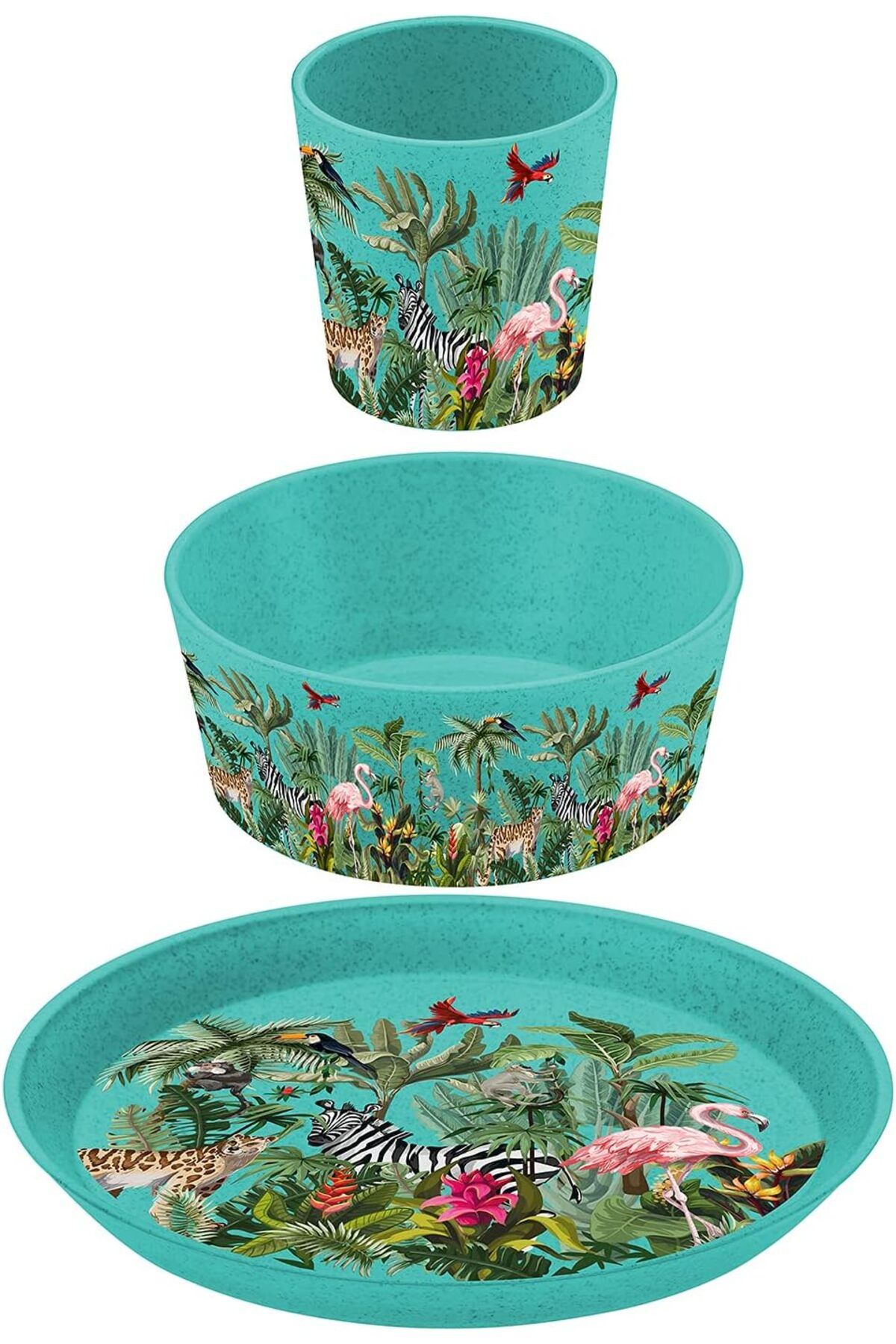 STOREMAX Turkuaz Orman Desenli 3Lü Set