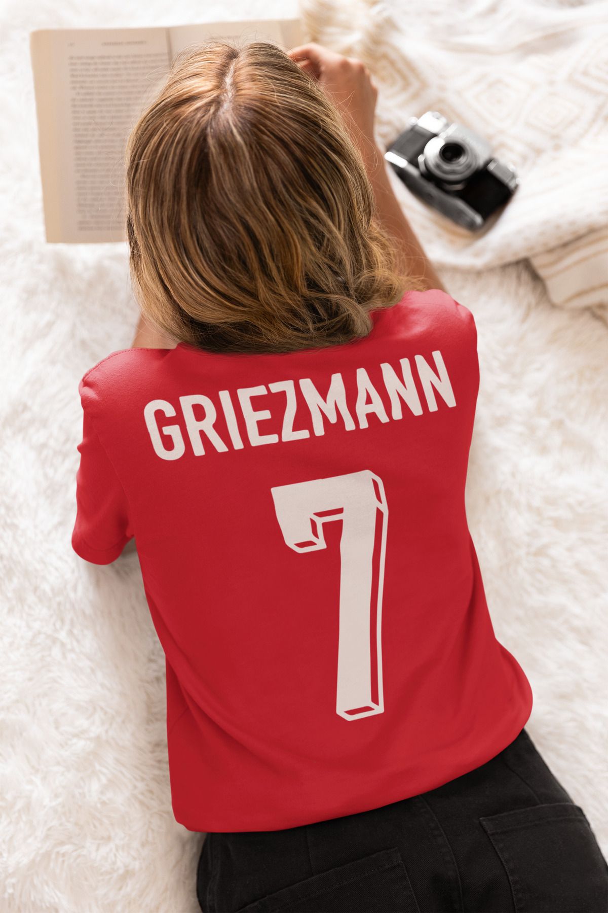 Biy Store Antoine Griezmann forma sırt futbol baskılı unisex kısa kollu tişört t-shirt