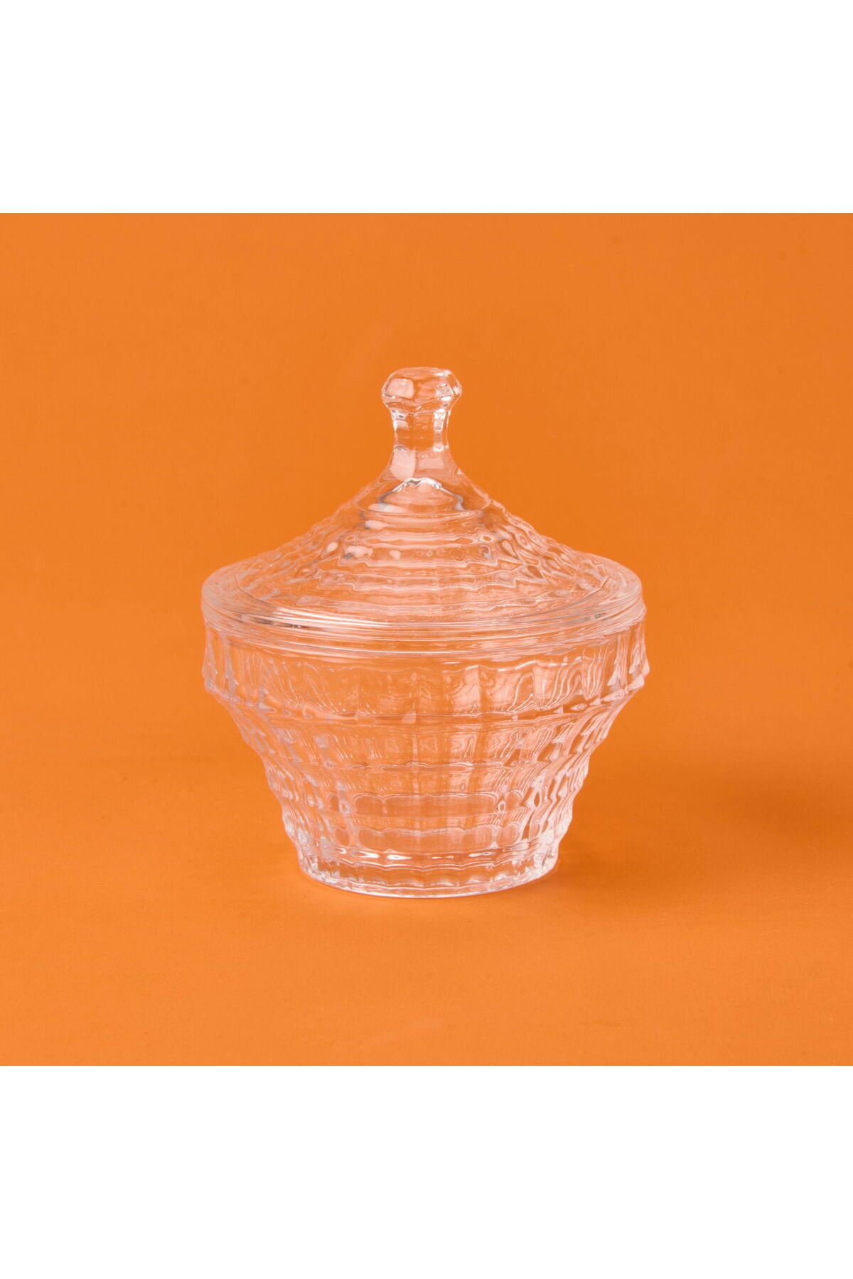 MATMEL Kristal Yuvarlak Cam Şekerlik - Şeffaf - 6 cm