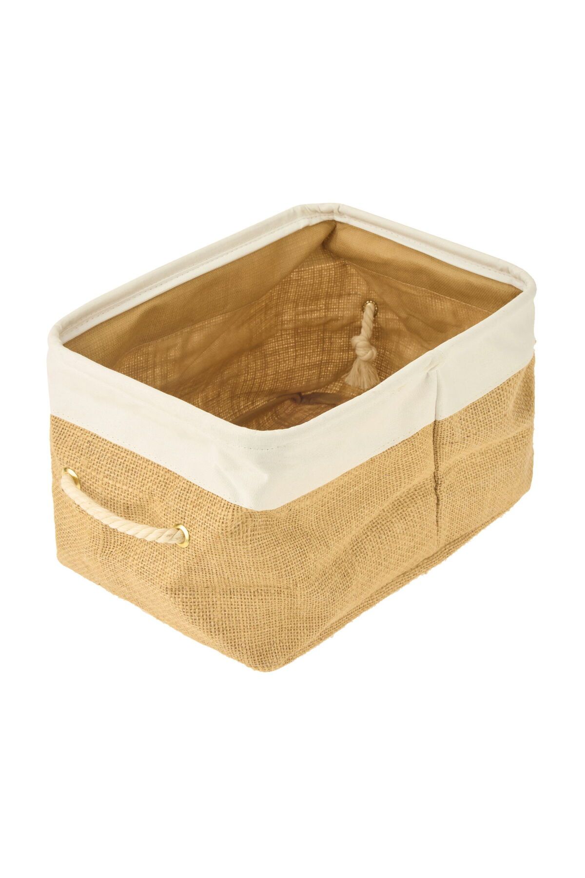MATMEL Home Jüt Sepet - Bej - 30x21x18 cm