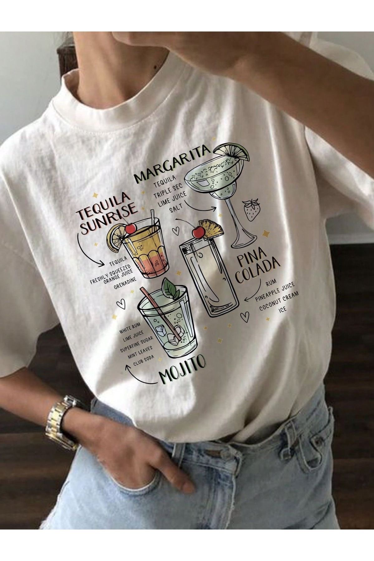 meday Clothing Baskılı Organik Pamuk Oversize Kesim T-shirt