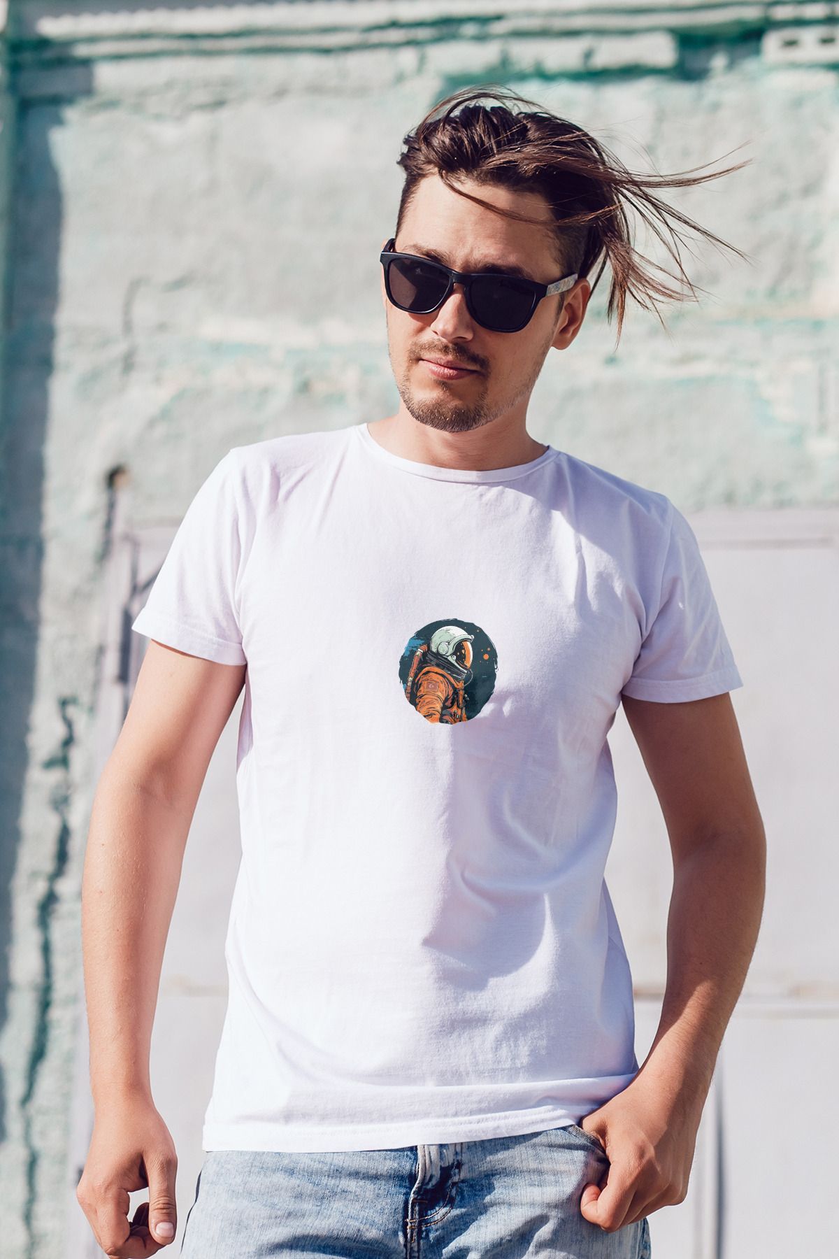 Decrift Astronot %100 Pamuk Erkek T-Shirt