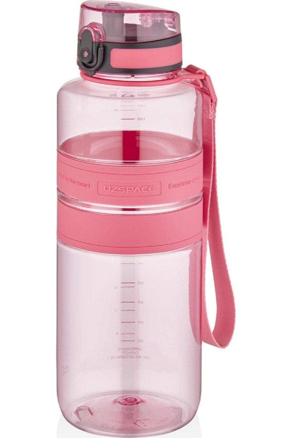 TEKNO İSTANBUL Uzspace 5032 Mega Boy Tritan Su Matarası 1500 ml Pembe