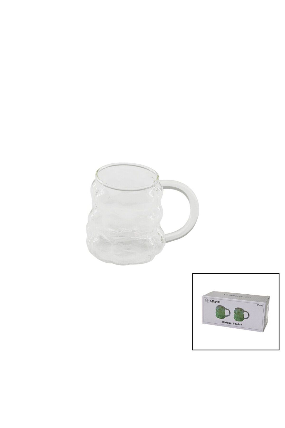 STOREMAX svticaret 2PCS ÜZÜM - KABARCIKLI KULPLU CAM BARDAK TERMİSİL - ISIYA DAYANIKLI BOROSİLİKAT350M