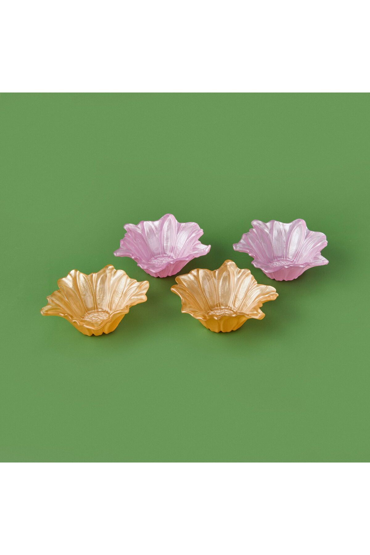 ASPARTAM Dekoratif  Papatya 4'lü Çerezlik - Pembe - 10 cm
