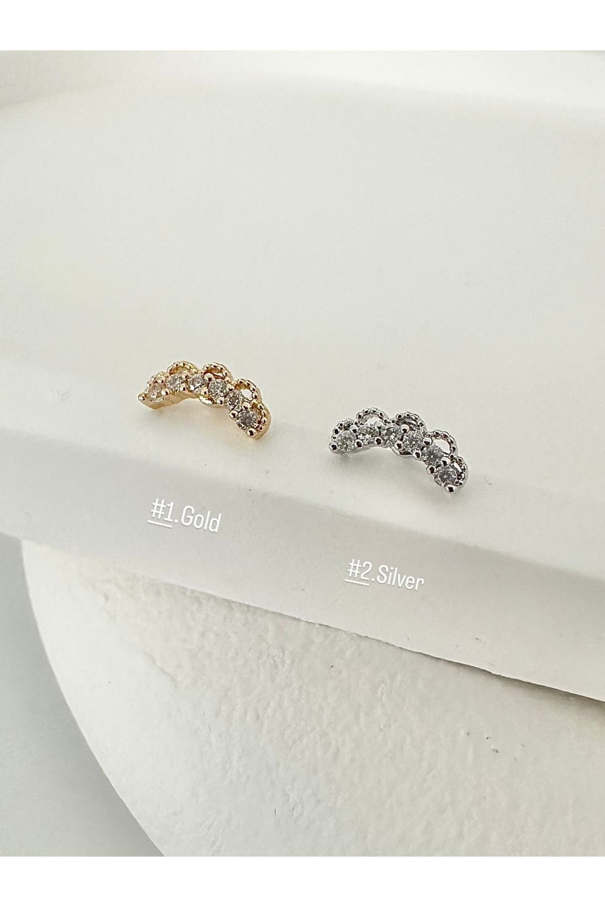 My Bellas Jewels Cerrahi Çelik 1 Adet Tragus Piercing, Helix, Flat, Conch, Lobe