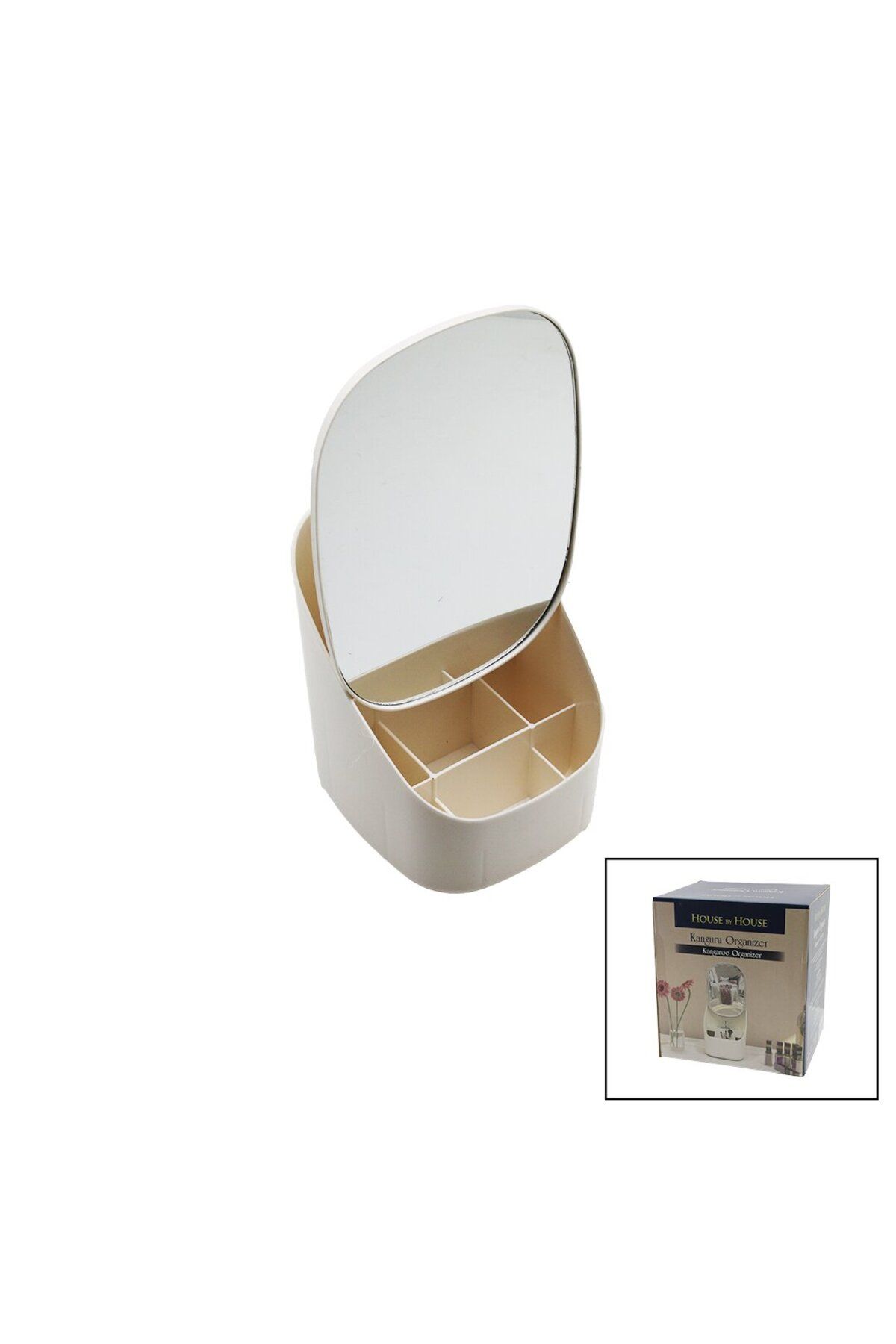 STOREMAX svticaret KANGURU MAKYAJ ORGANİZER - TAKILIK AYARLI AYNA=21X28CM - 9-BÖLMELİ ORG.=TBN:16.5X19 Y:8