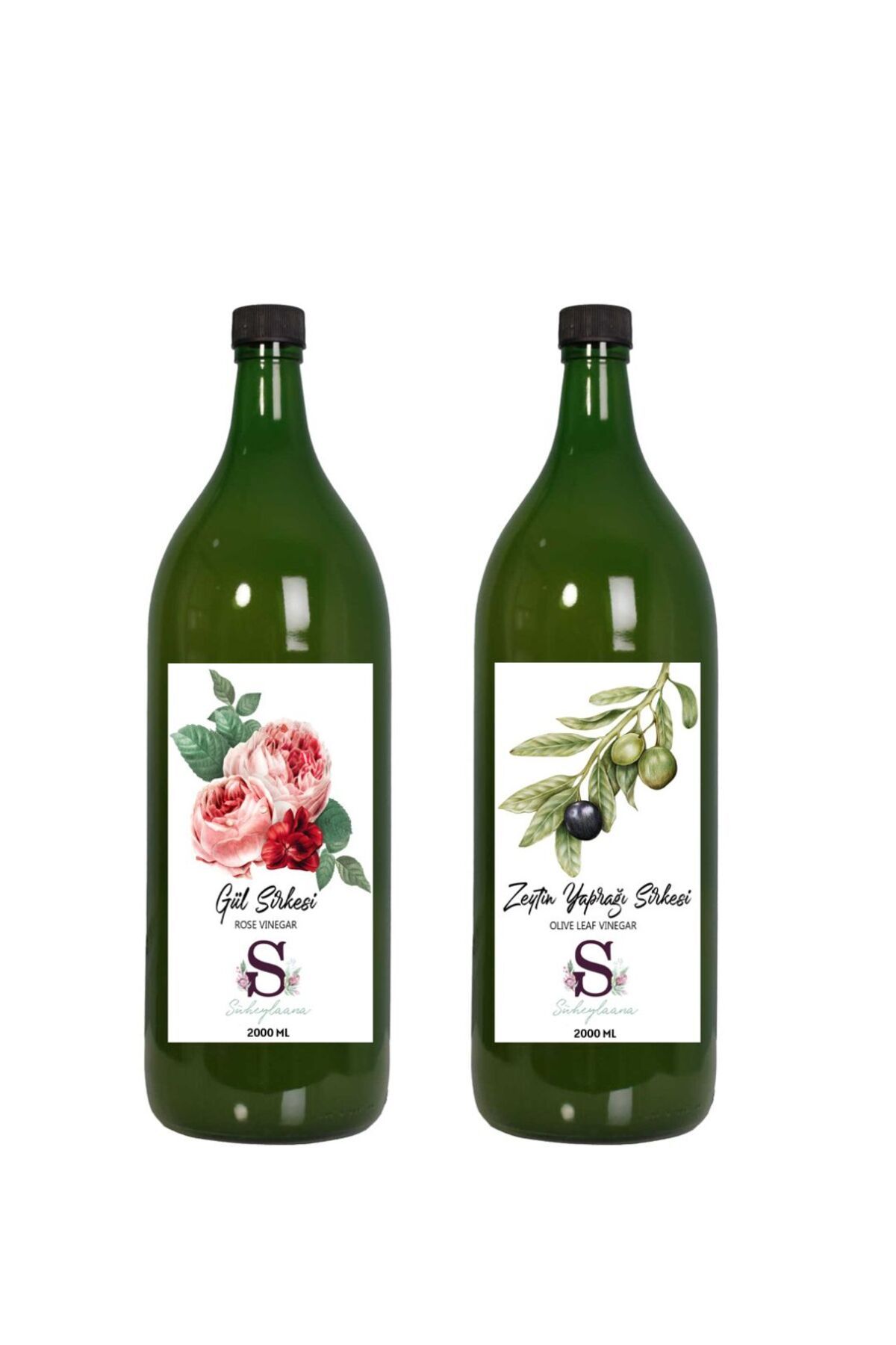 Süheylaana Doğal Gül Sirkesi 2000 Ml - Doğal Zeytin Yaprağı Sirkesi 2000 Ml