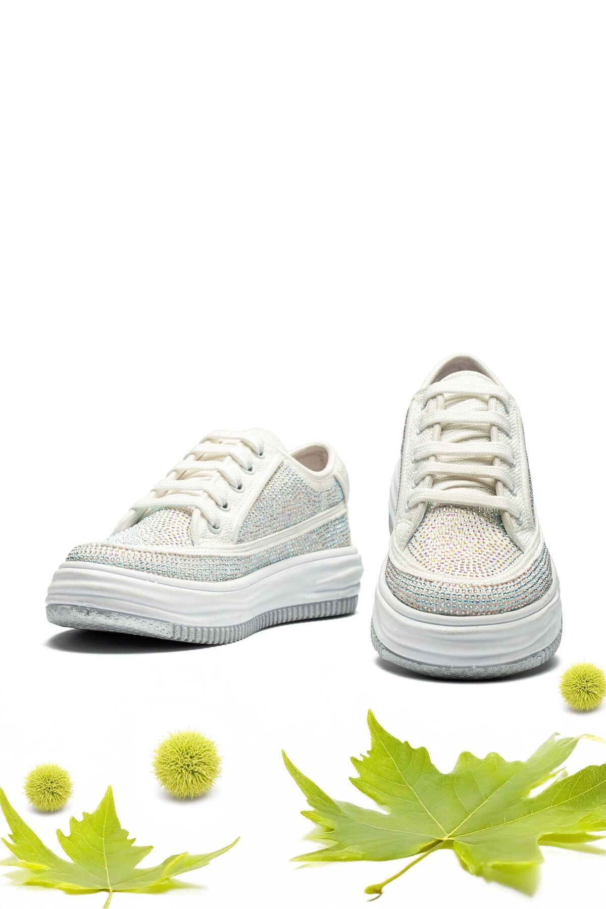 lady classy Kadın Sneaker Yüksek Taban Bağcıklı Bez Spor Ayakkabı Kotnel siyah
