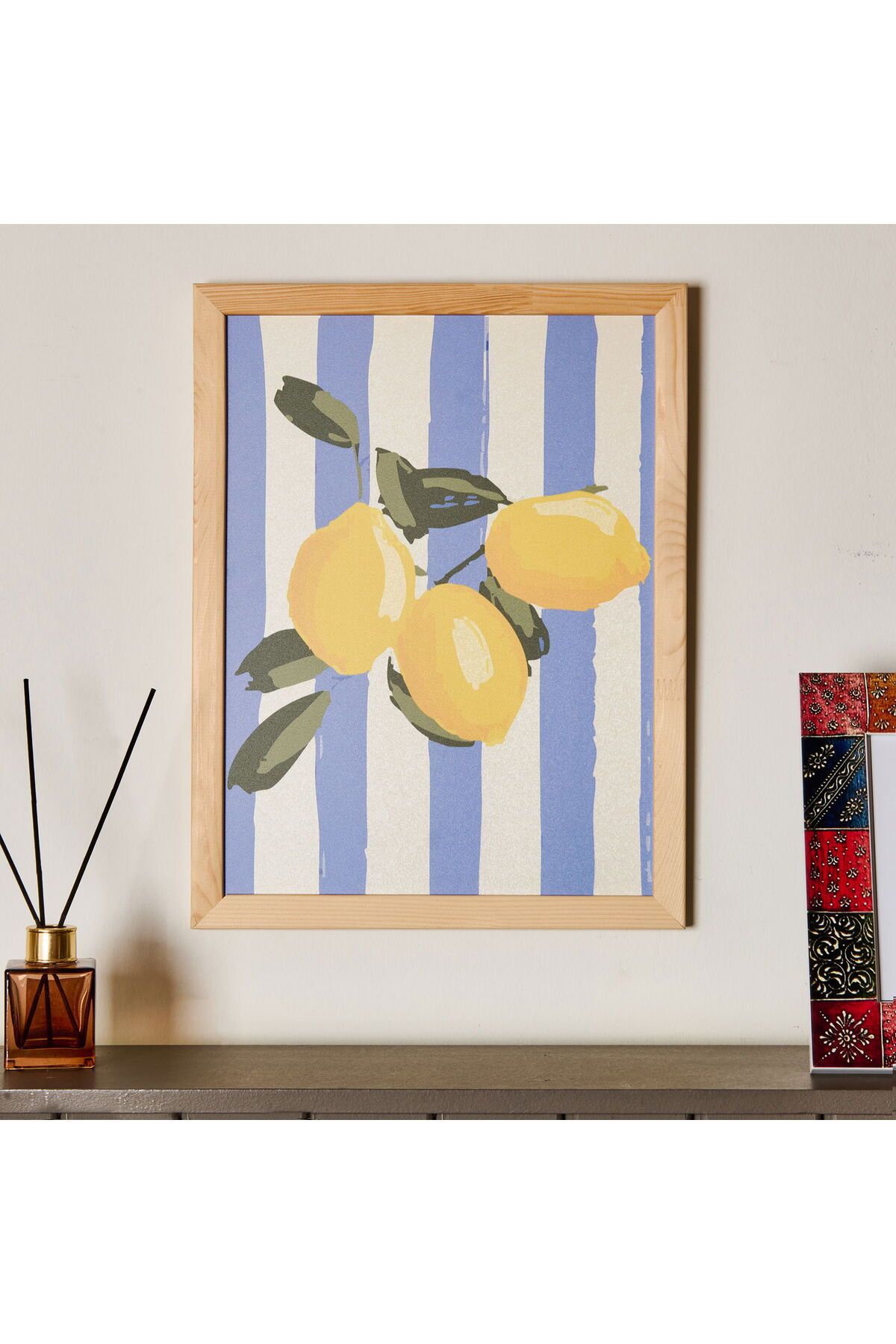ASPARTAM Lime Cello Duvar Panosu - Mavi / Sarı - 30x40 cm