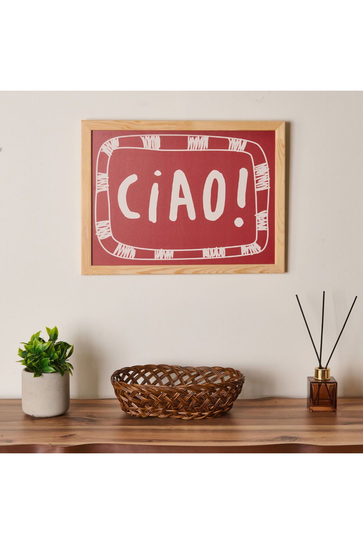 ASPARTAM Ciao Duvar Panosu - Kırmızı - 30x40 cm