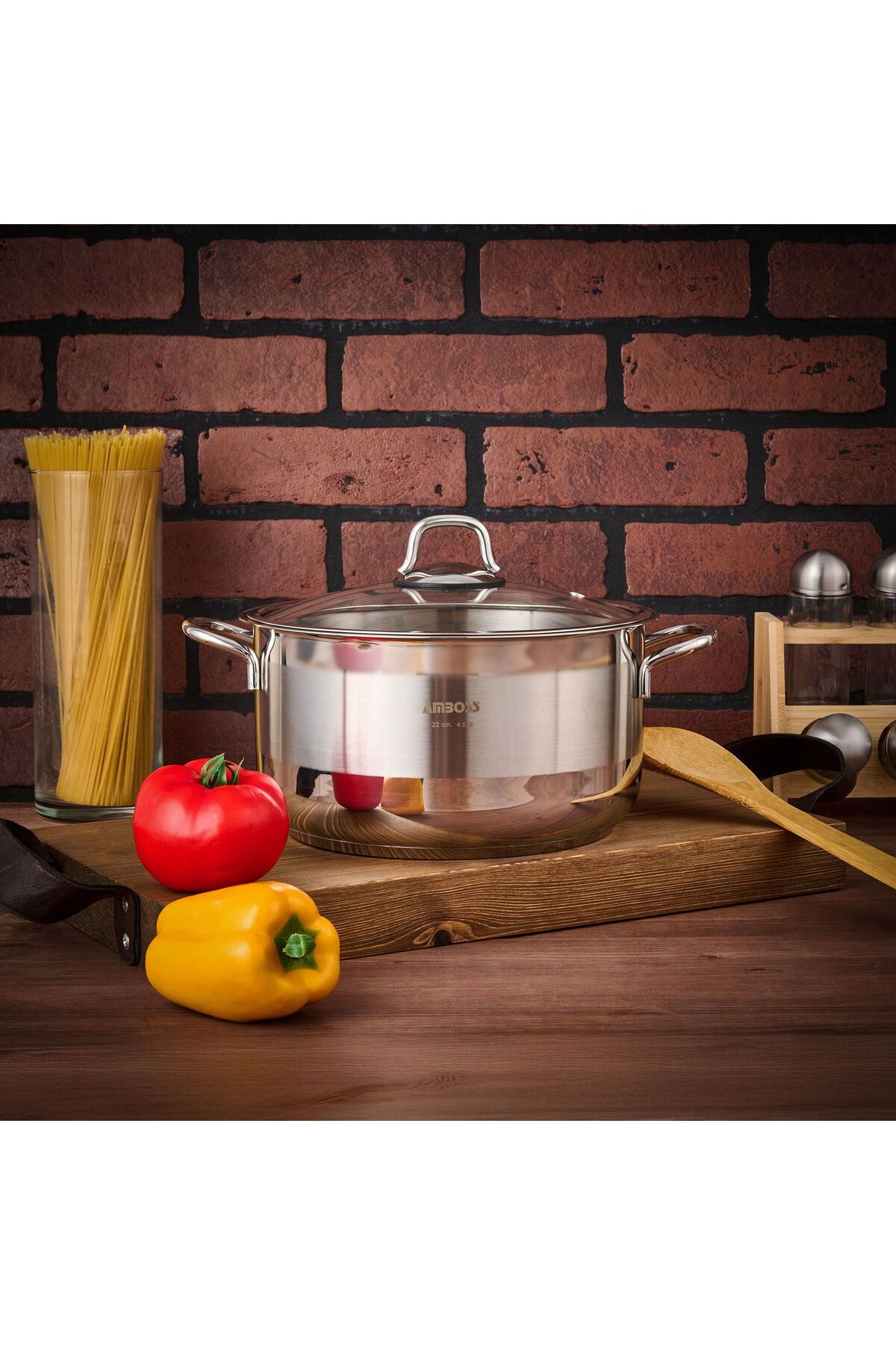 ASPARTAM Saphire Derin Tencere - Inox - 22 cm