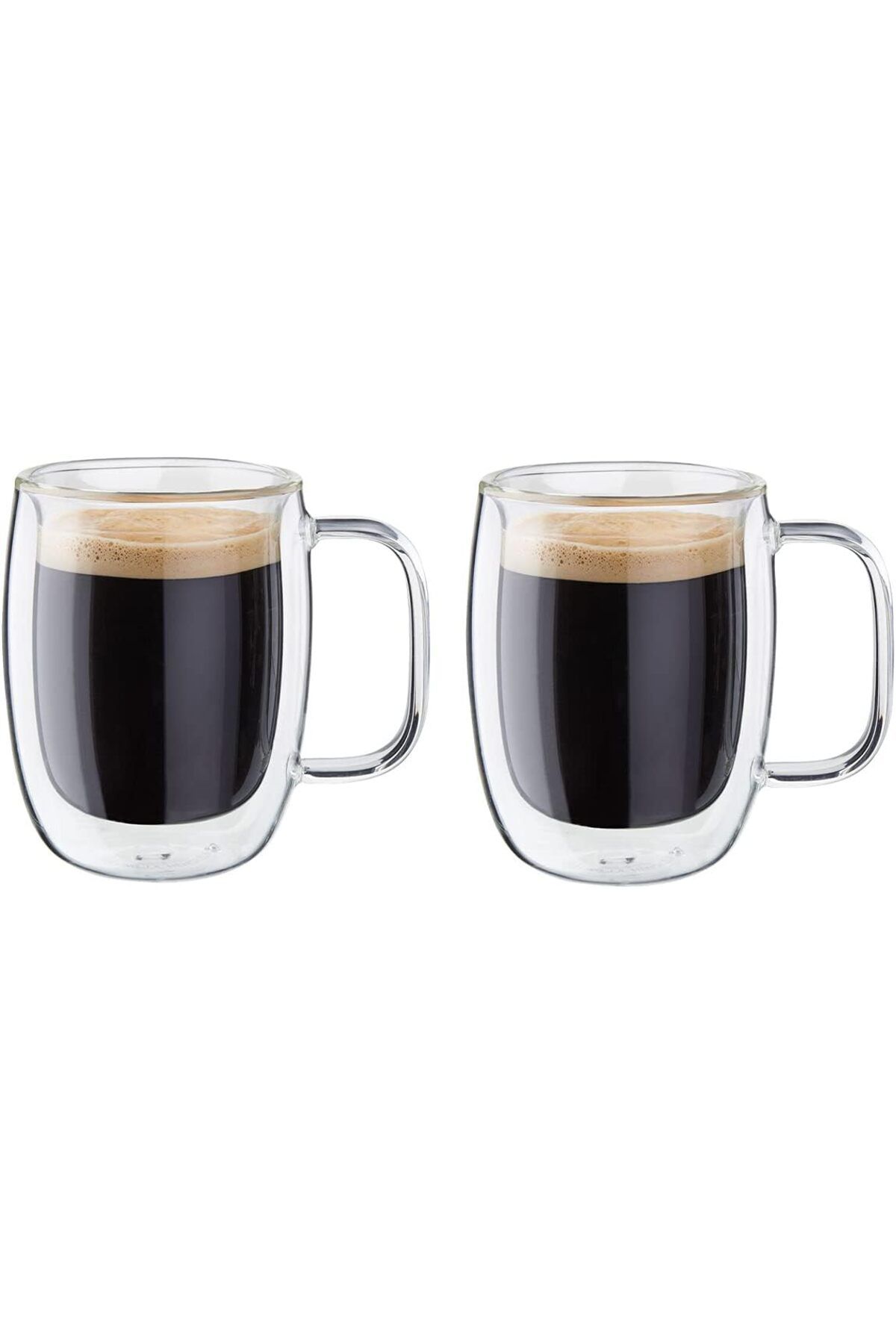 LUXE Sorrento Çift Camlı Kulplu 2'li Espresso Bardak Seti, 134 ml, Cam LXSHP 1055529
