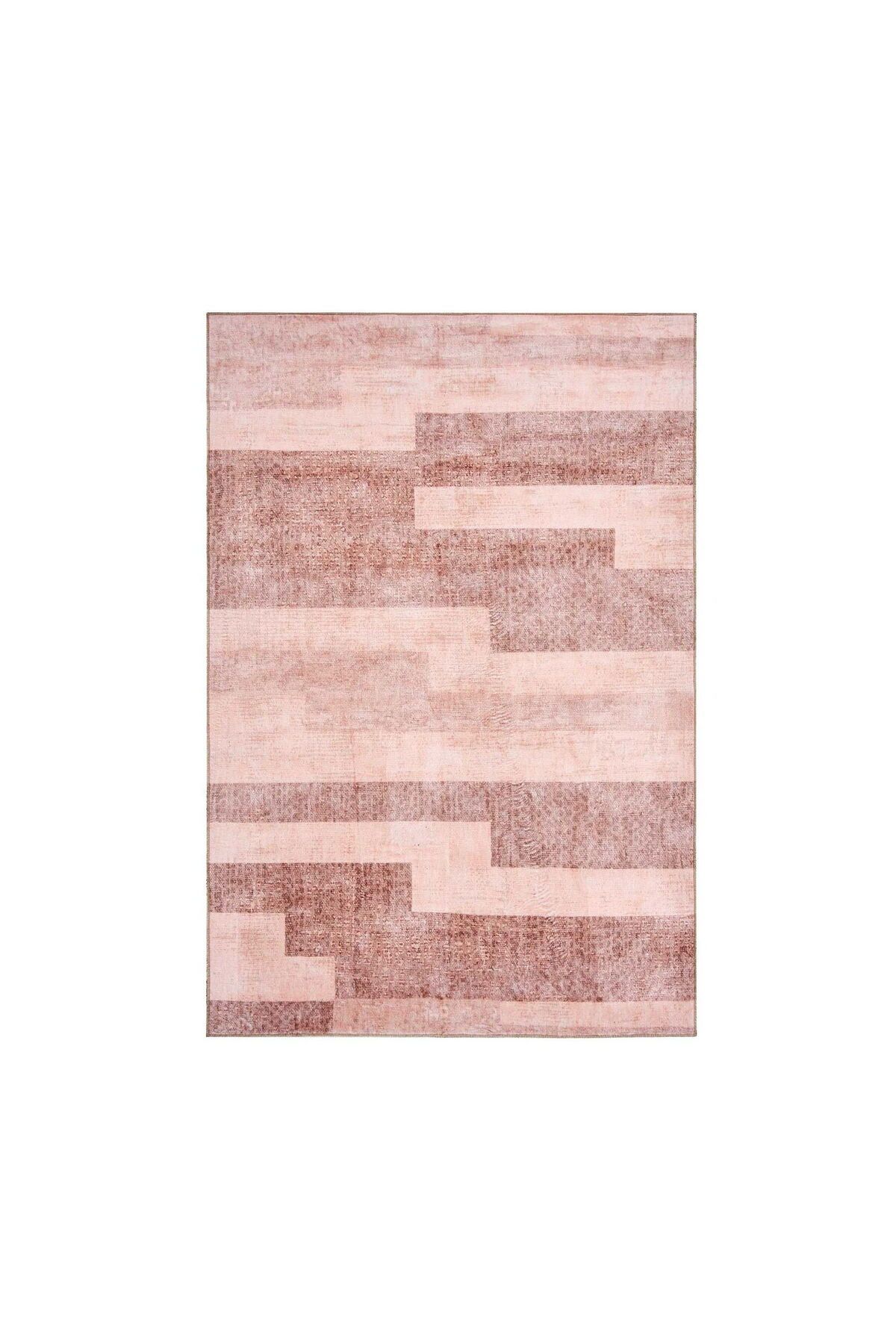 ASPARTAM Kadife Patchwork Halı - Bej - 120x180 cm