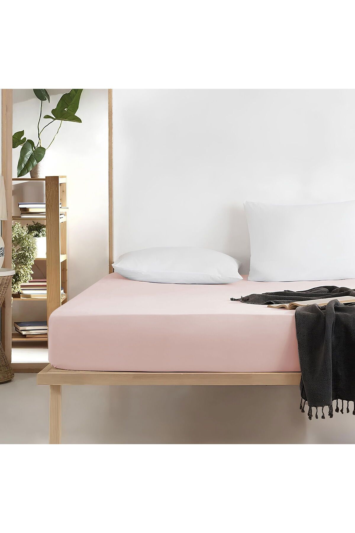 Evidea Soft King Size Lastikli Çarşaf - Pudra - 180x200 cm