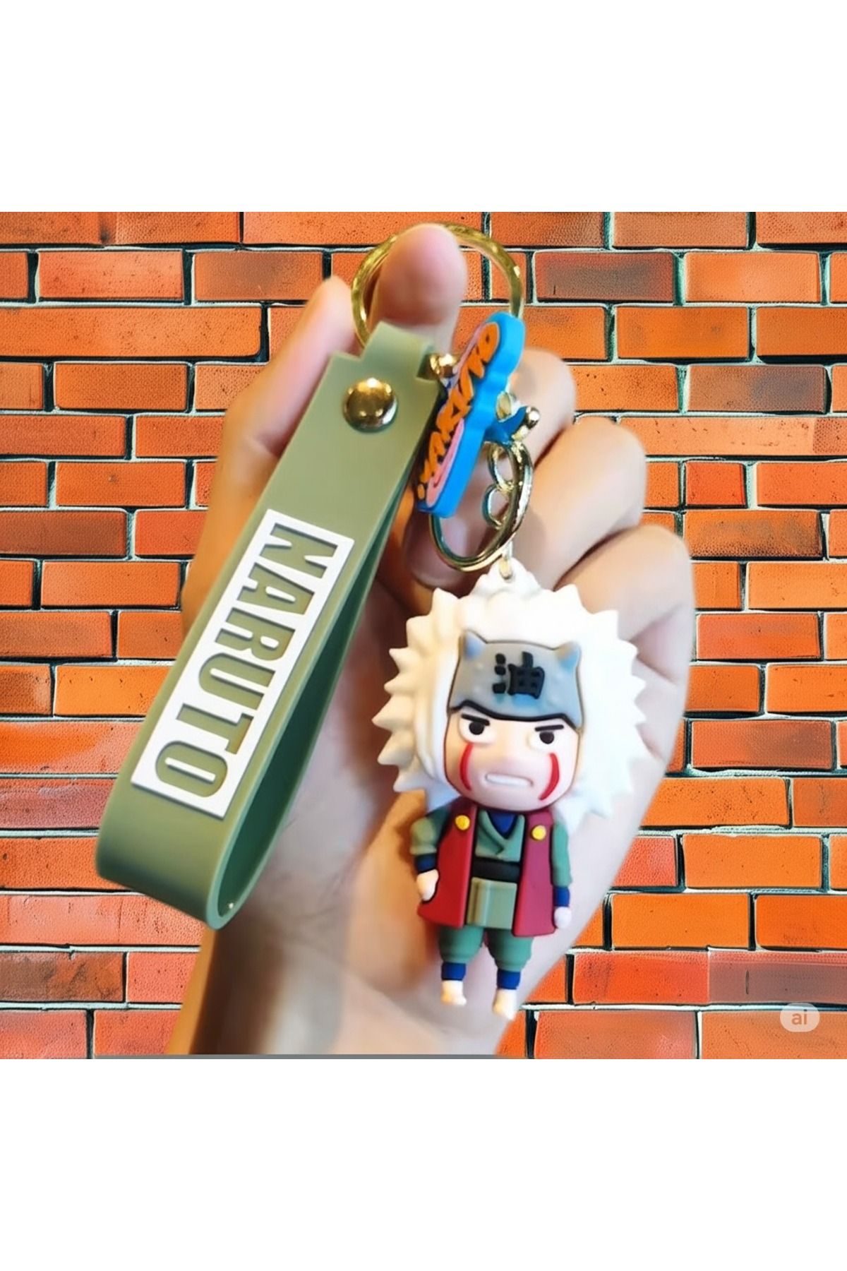 Mimi Aksesuar 3D Lüks Büyük Boy Naruto Karekteri (JIRAİYA) Silikon Anahtarlık & Çanta aksesuarı