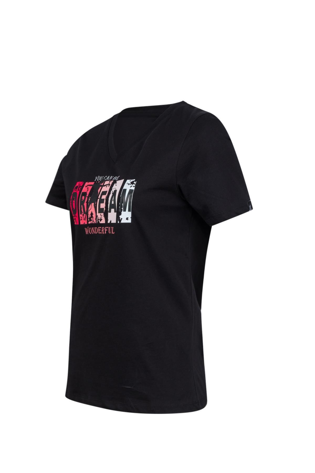 2AS-Alone Printed V-Neck Women's T-Shirt 404 2