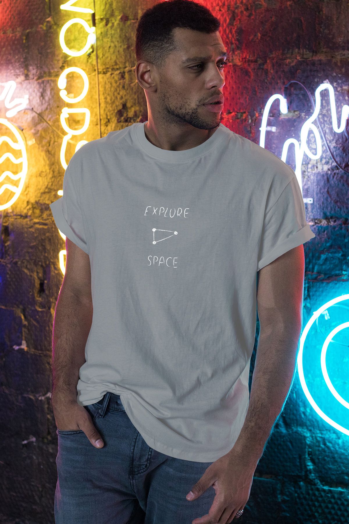 Decrift Explore Space %100 Pamuk Erkek T-Shirt