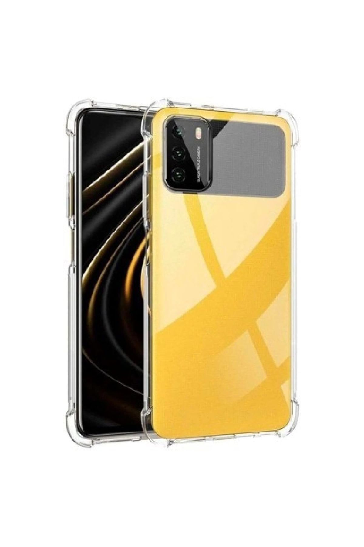CaseArt Xiaomi Poco M3 ile uyumlu Kapak Köşe Korumalı Airbag Antishock Şeffaf Silikon Kılıf