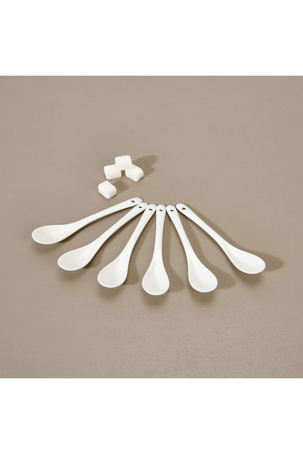 MATMEL 6'lı Kahve Kaşığı Seti - Beyaz - 12,5 cm
