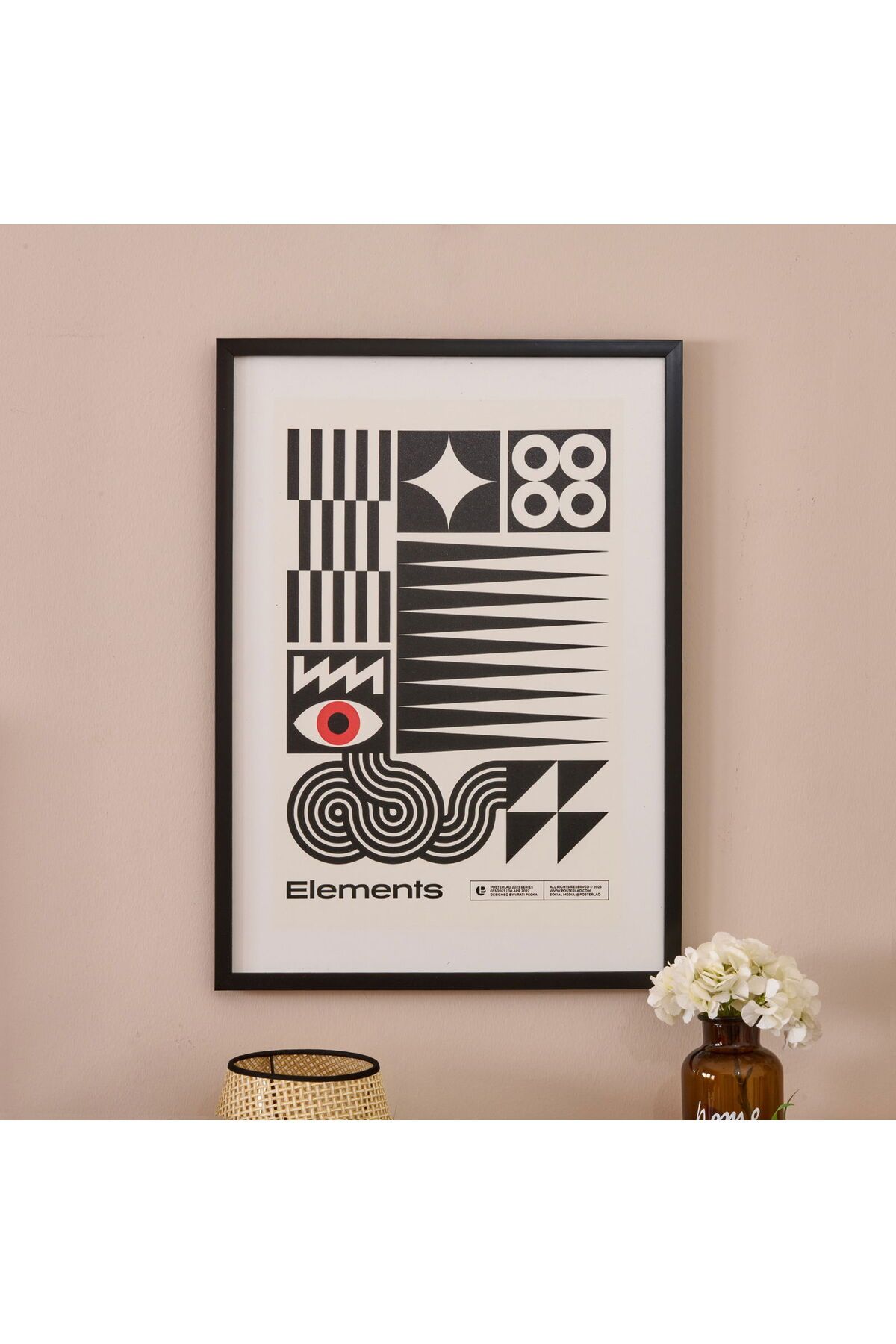 ASPARTAM Elements Tablo - Siyah / Beyaz - 50x70 cm