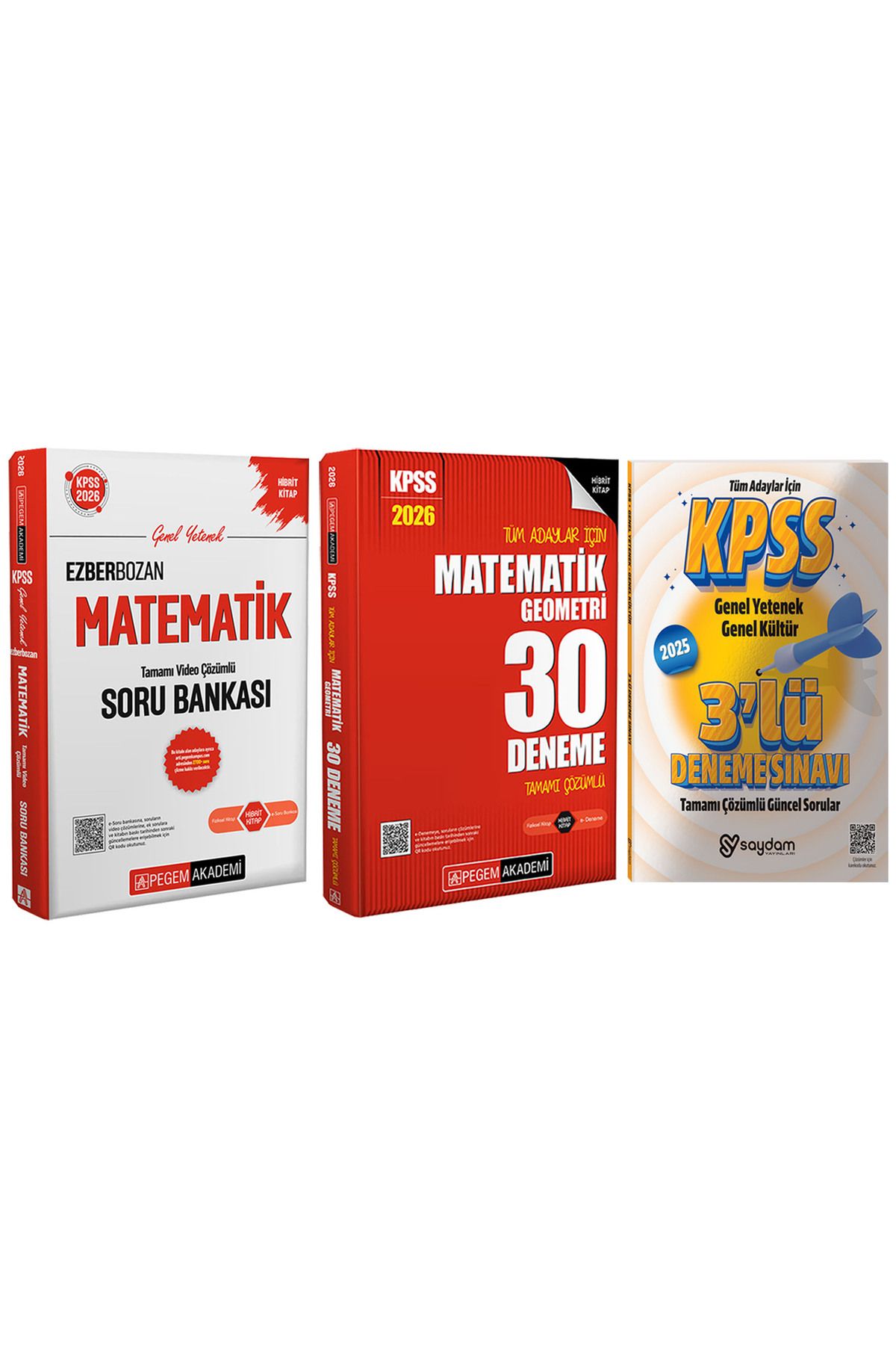 Pegem Akademi Yayıncılık 2026 KPSS GYGK Ezberbozan Matematik Video Çözümlü Soru Bankası(Hibrit,480 sayfa,1939 soru)-30 Deneme