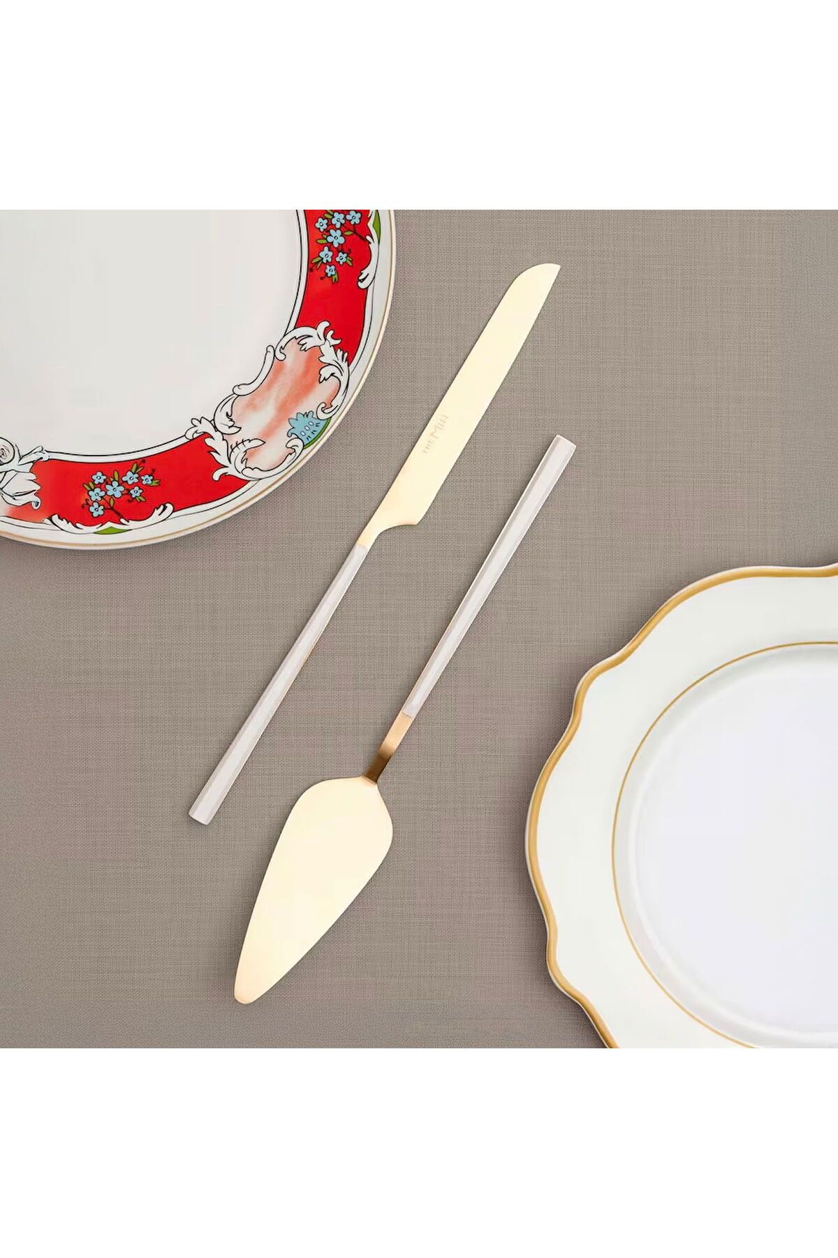 MATMEL Mia Bianco 2 Parça Salata Servis Takımı - Beyaz / Gold