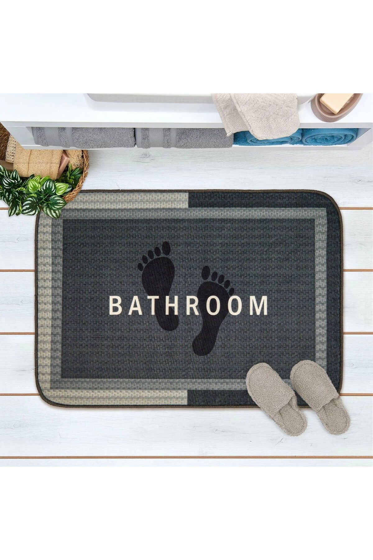 MATMEL Bathroom Dikdörtgen Sihirli Banyo Paspası - Antrasit - 50x70 cm