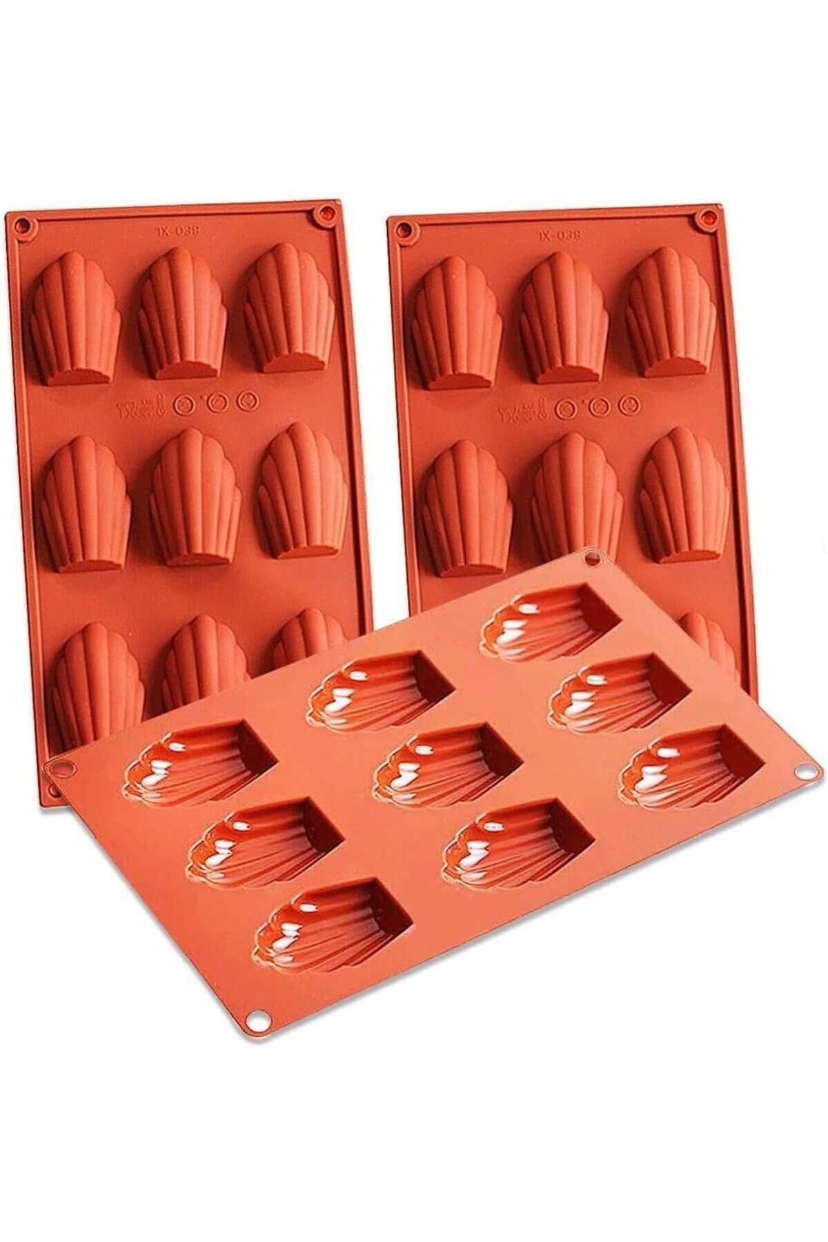 STOREMAX ELZ Winky Madlen Silikon Kurabiye Çikolata Kek Kurabiye Kalıbı 9'lu Kahverengi FRNTR 1127478