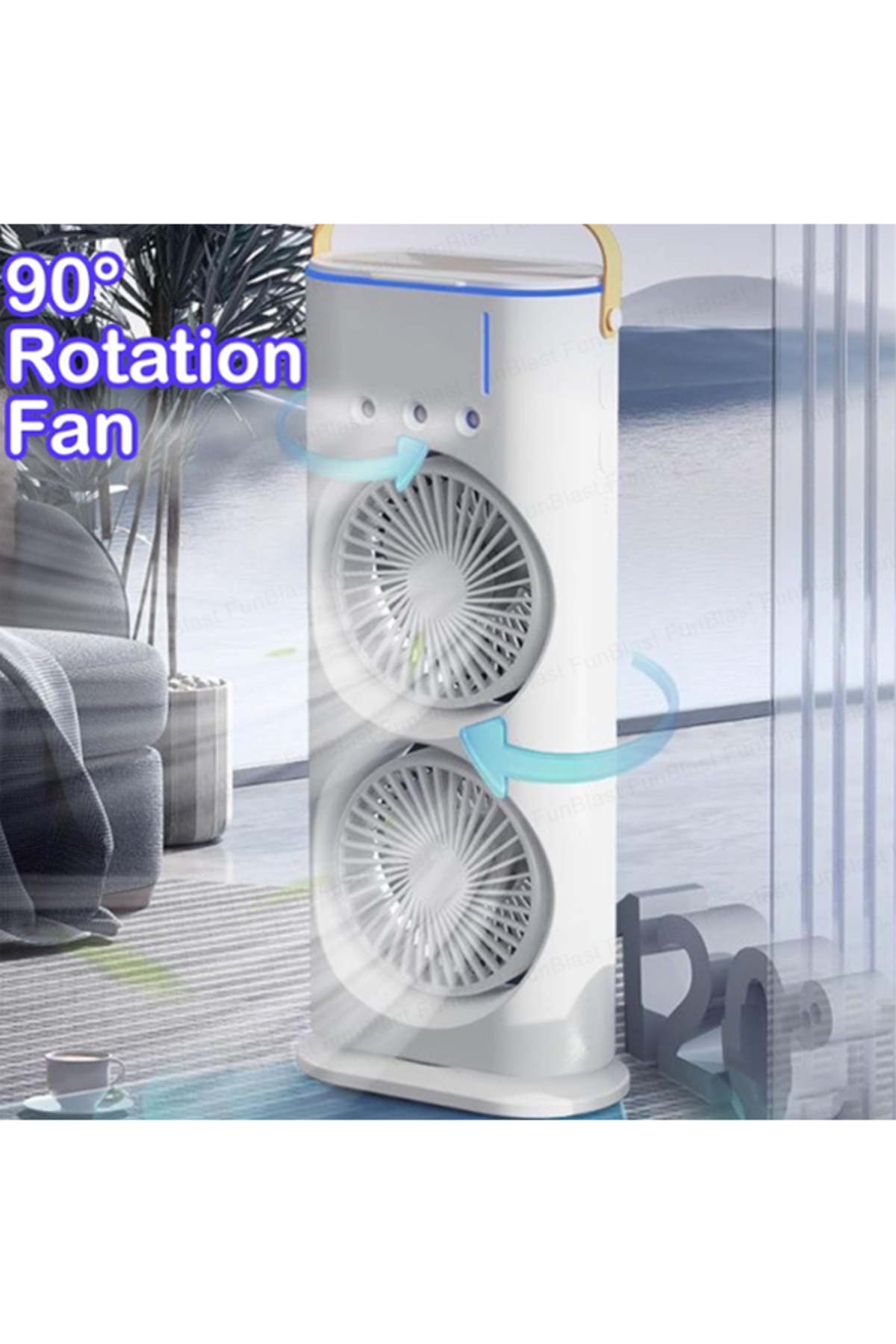 MACON-Jongo Portable Double Ended Spray Fan Oscillating Air Circulation Tower Fan with Mist Spray 7