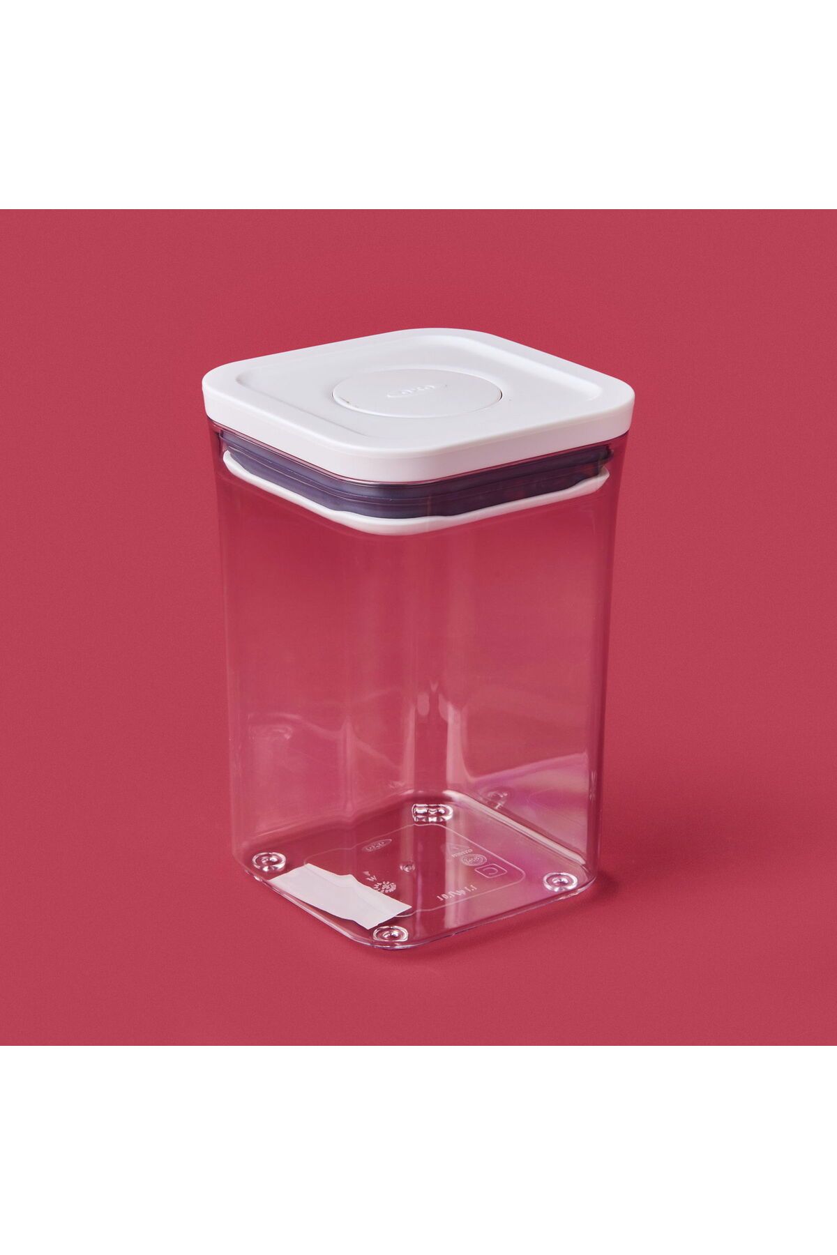 MATMEL Pop Container Kısa Boy Kare Saklama Kabı - Şeffaf - 1 lt