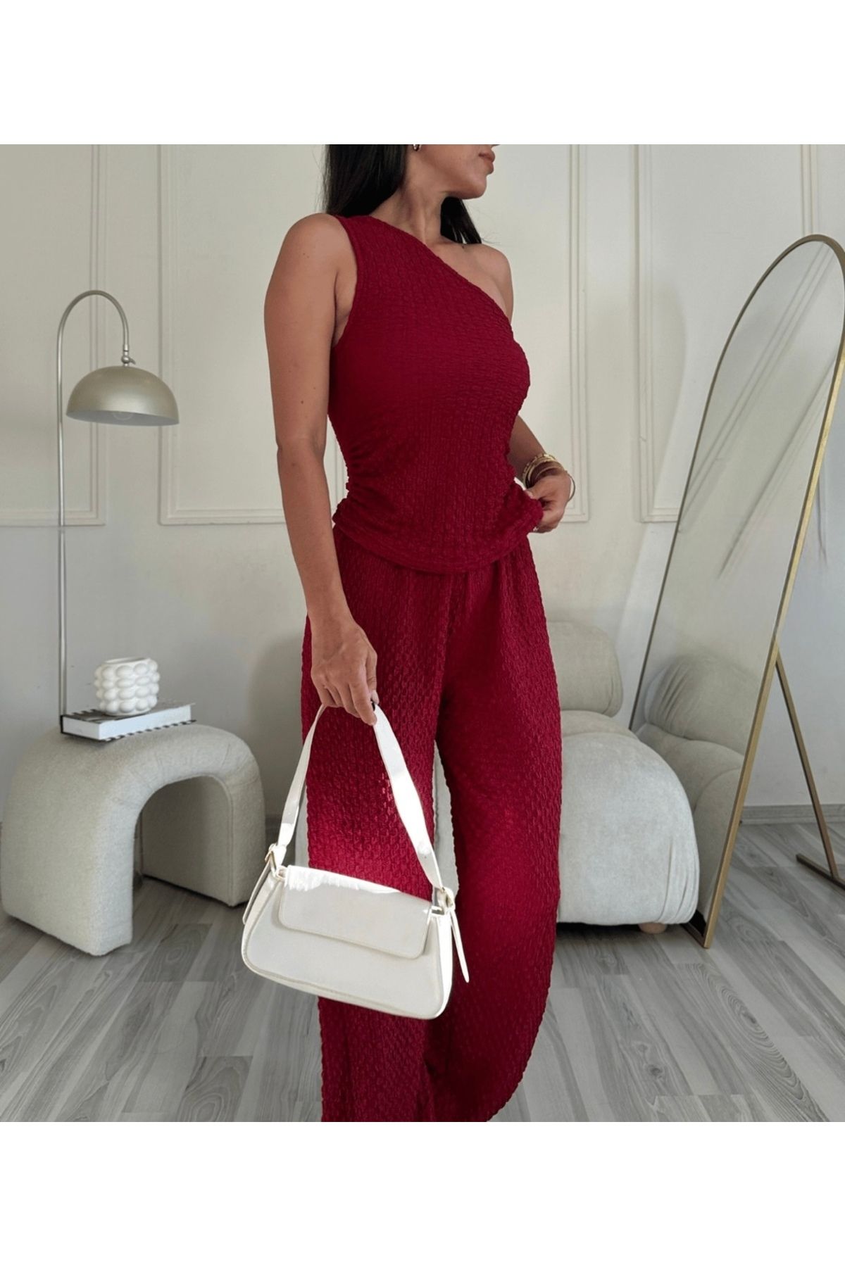 lenai online shop Bürümcük Kumaş Bol Pantolon Kadın