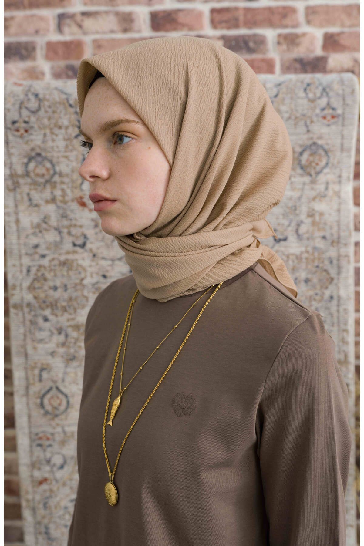 Fatma Atasoy Mio Caz Cappuccino Eşarp