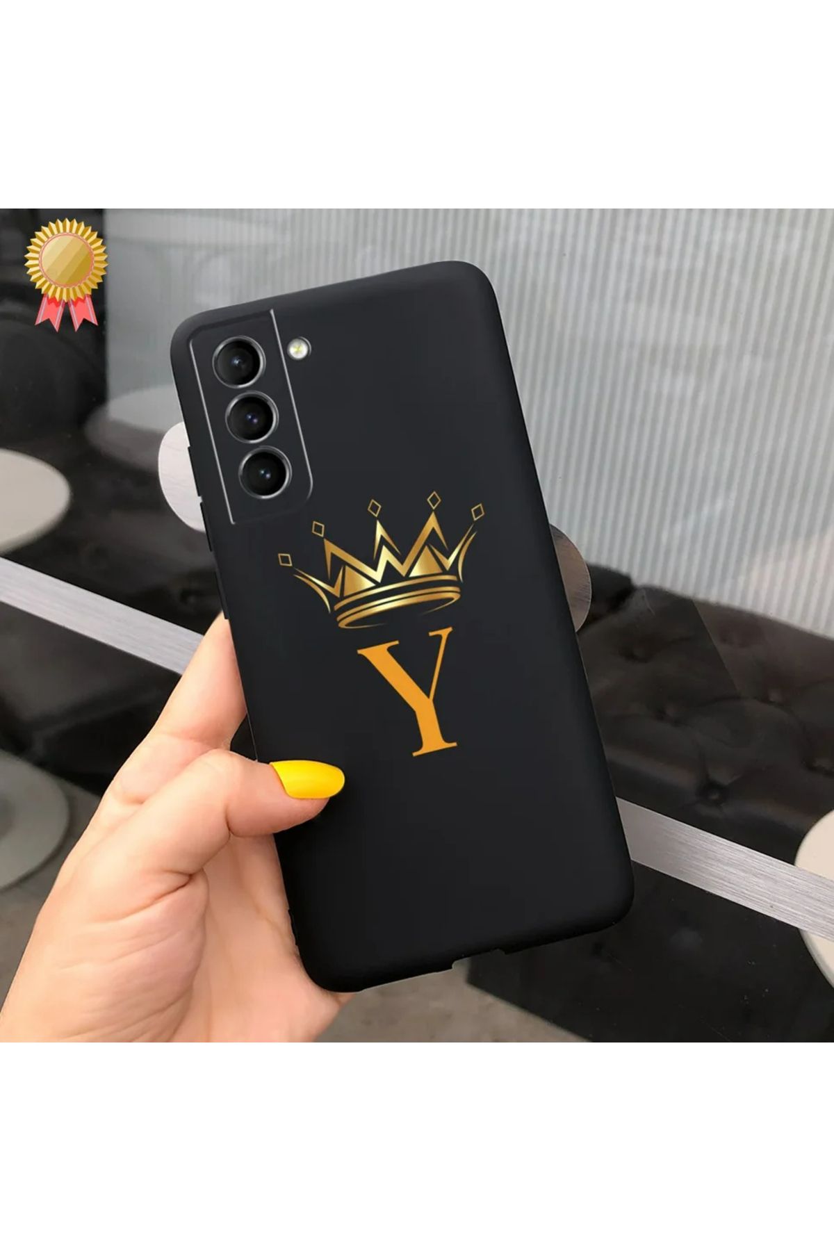 Rotaks Samsung Galaxy S21 Fe Uyumlu Kılıf Silikon Esnek İsme Özel Baskılı Harf
