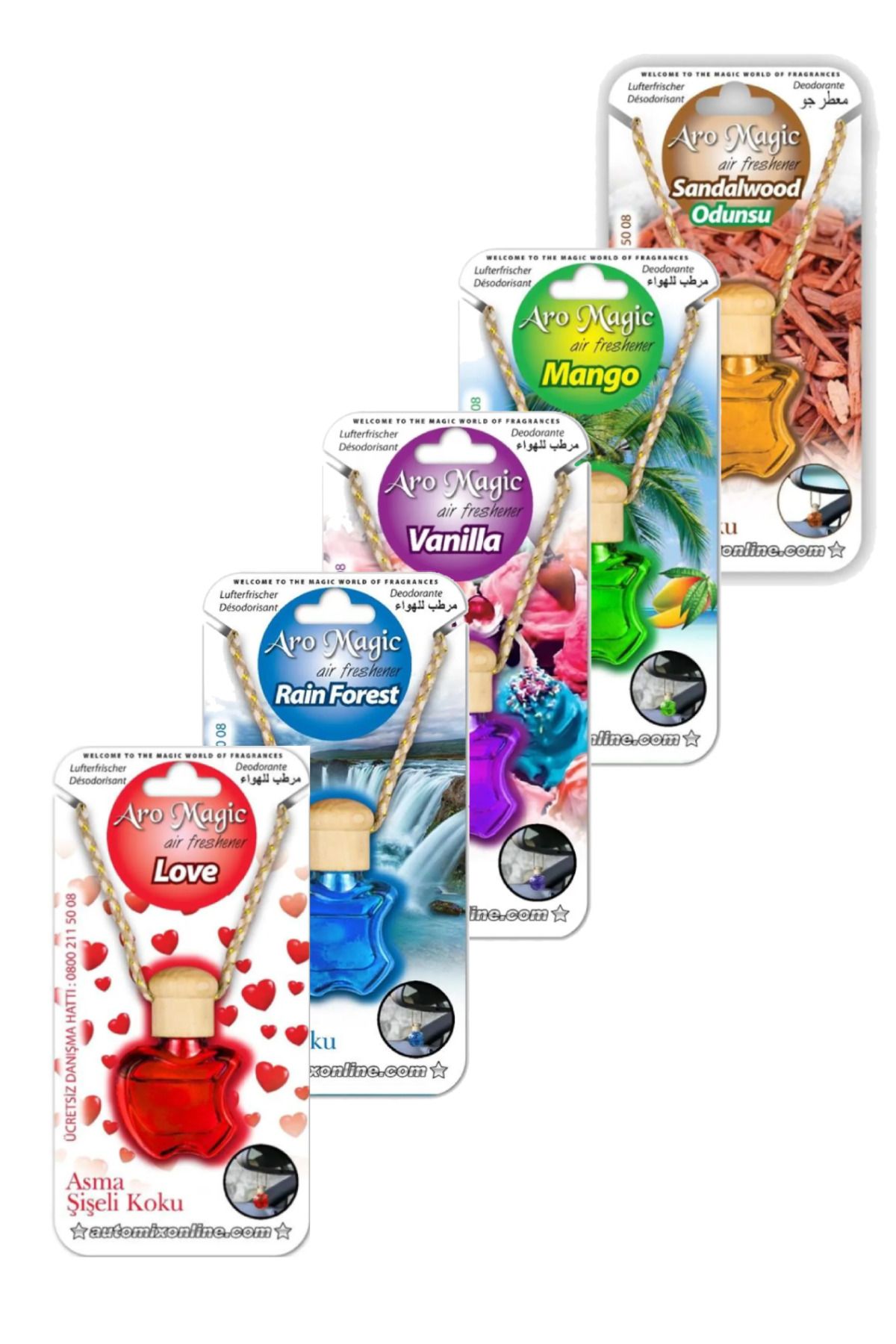 Automix Aro Magic Araç Kokusu – 5’li Paket | Yoğun Esanslı, Parfüm Kalitesinde Ferahlık