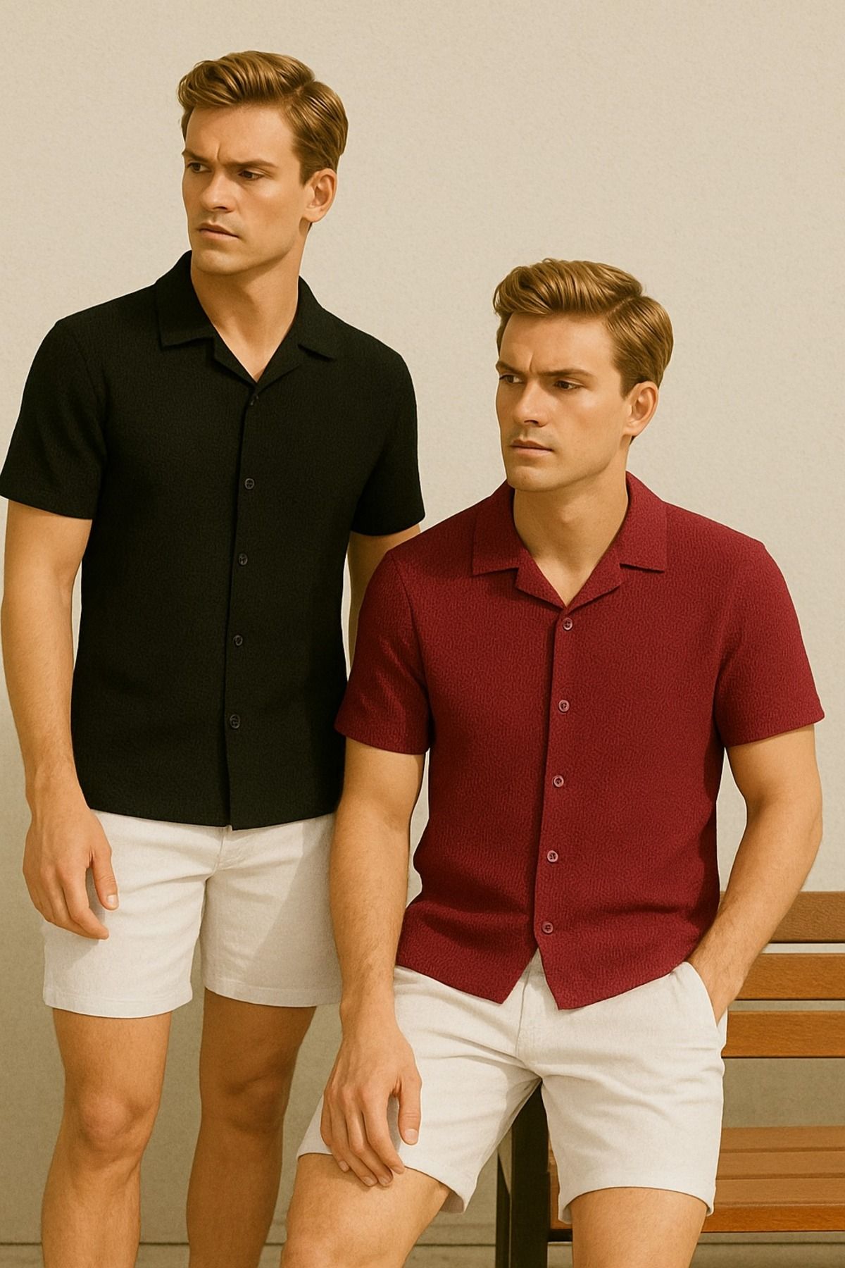 LC Waikiki Yeni Sezon Slim Fit Kısa Kollu Erkek Gömlek 2'li Paket
